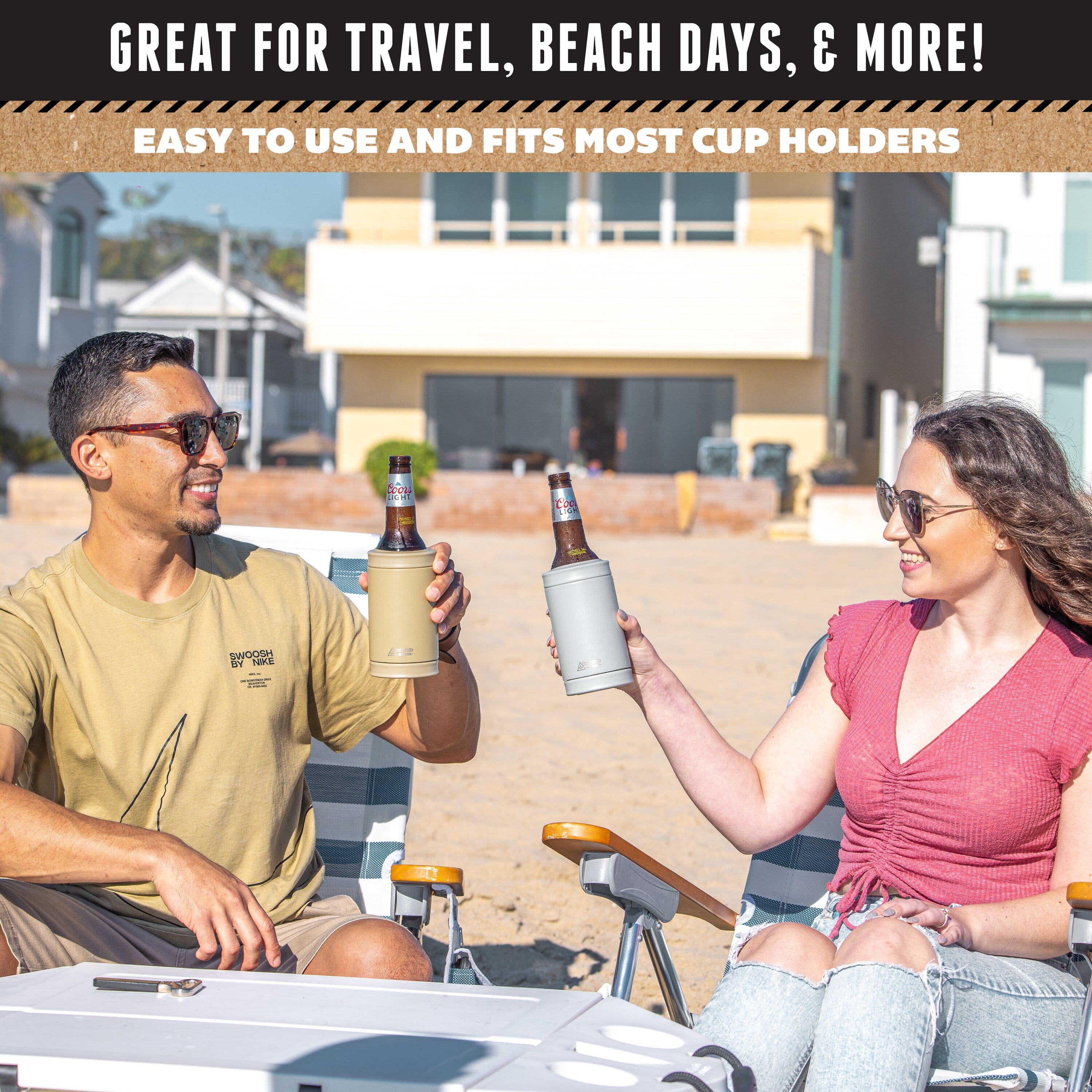 DUALIE 3 in 1 Insulated Can Cooler - Tan GoSports 