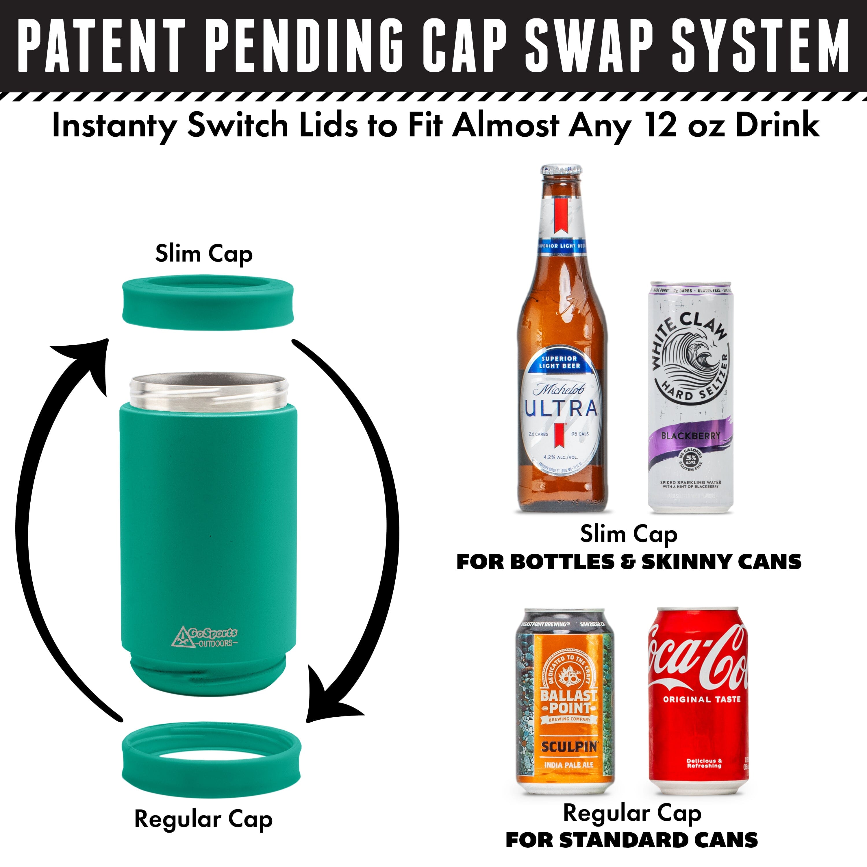 DUALIE 3 in 1 Insulated Can Cooler - Turquoise GoSports 