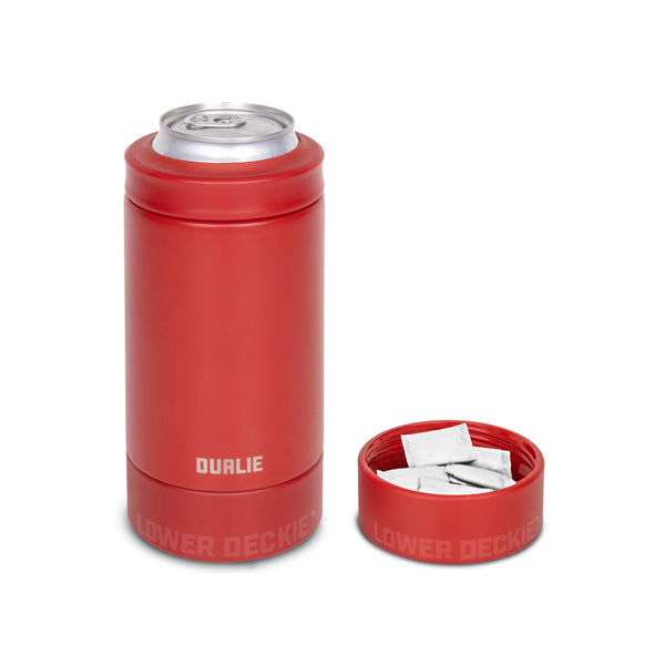 12 oz Lower Deckie Insulated Drink Cooler in Burnt Red