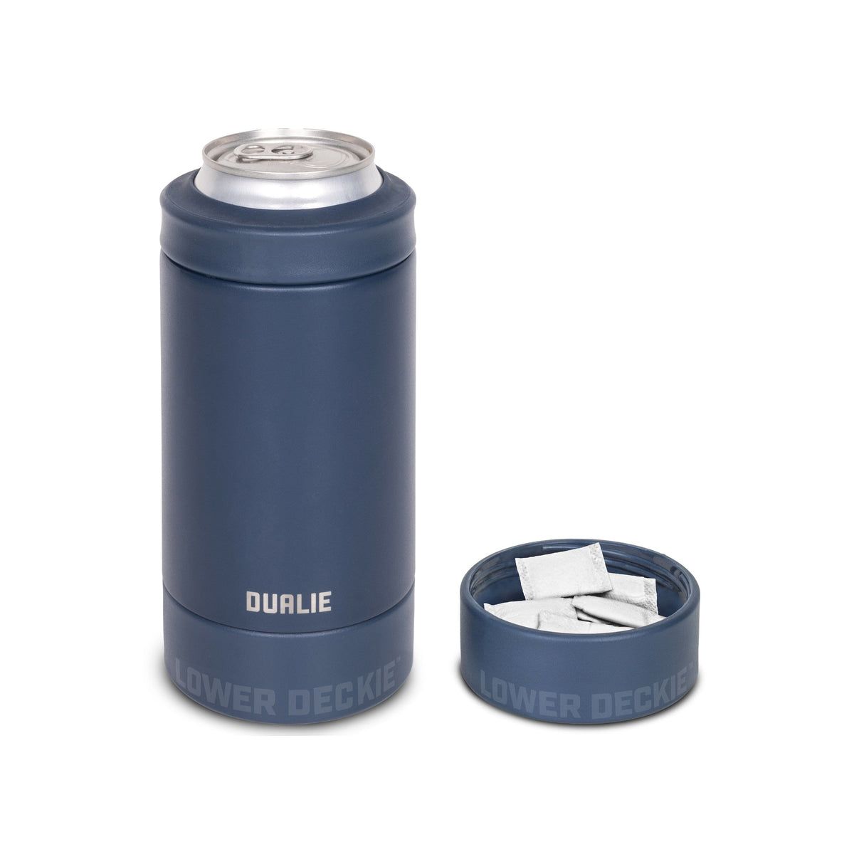 12 oz Lower Deckie Insulated Drink Cooler Dualie Navy 