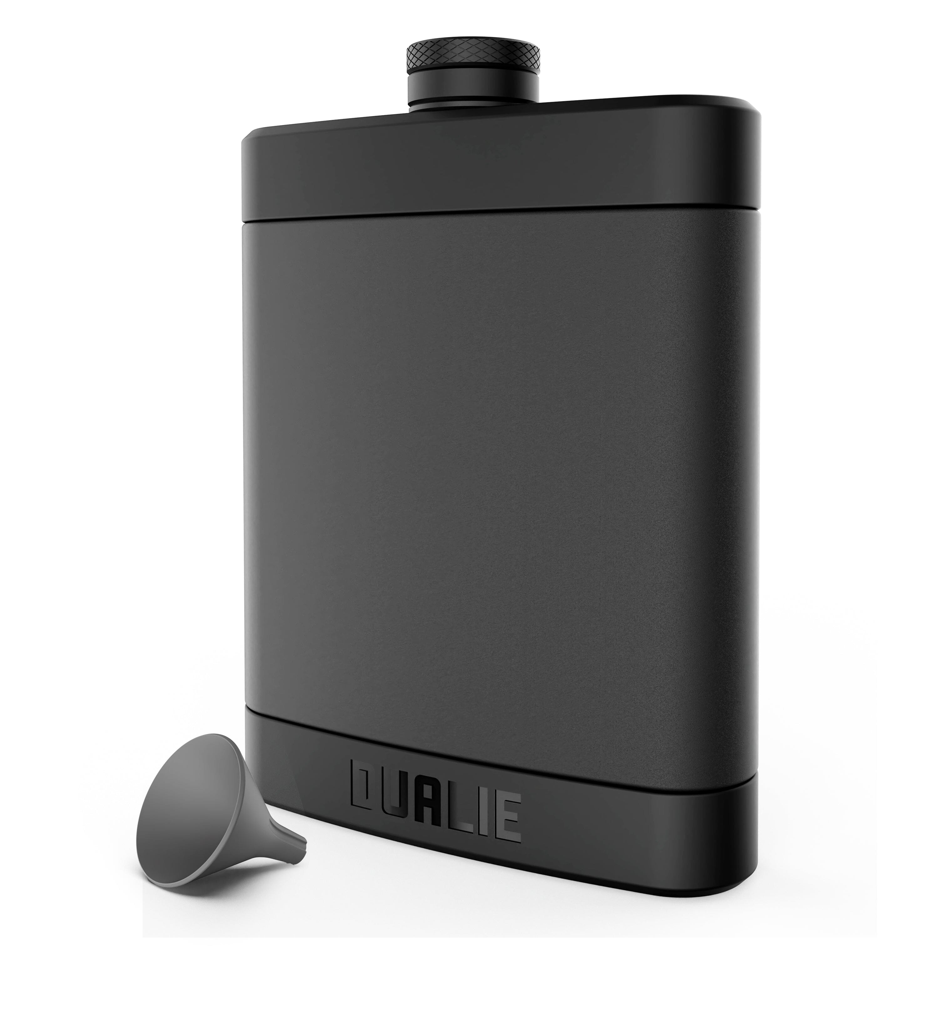 DUALIE Waypoint 8 oz Durable Stainless Steel Hip Flask for Liquor with Silicone Grip - Black Alcohol Flask Gift for Men and Women-PlayGoSports.com