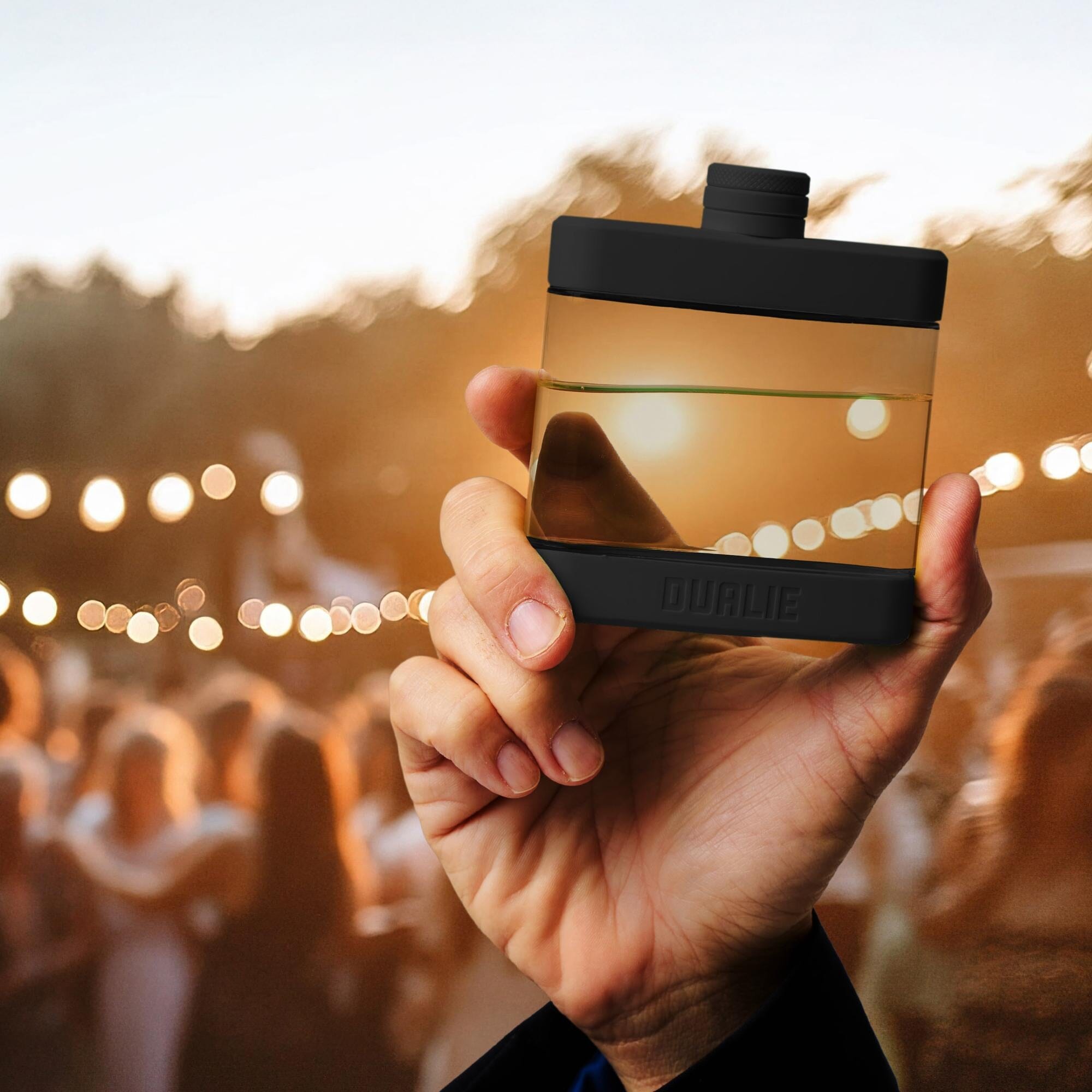 DUALIE 6 oz Hip Flask for Liquor - Undetectable Shatterproof Alcohol Flasks with Clear Tritan Plastic and Silicone Grip - Flask Gift for Men & Women Playgosports.com 