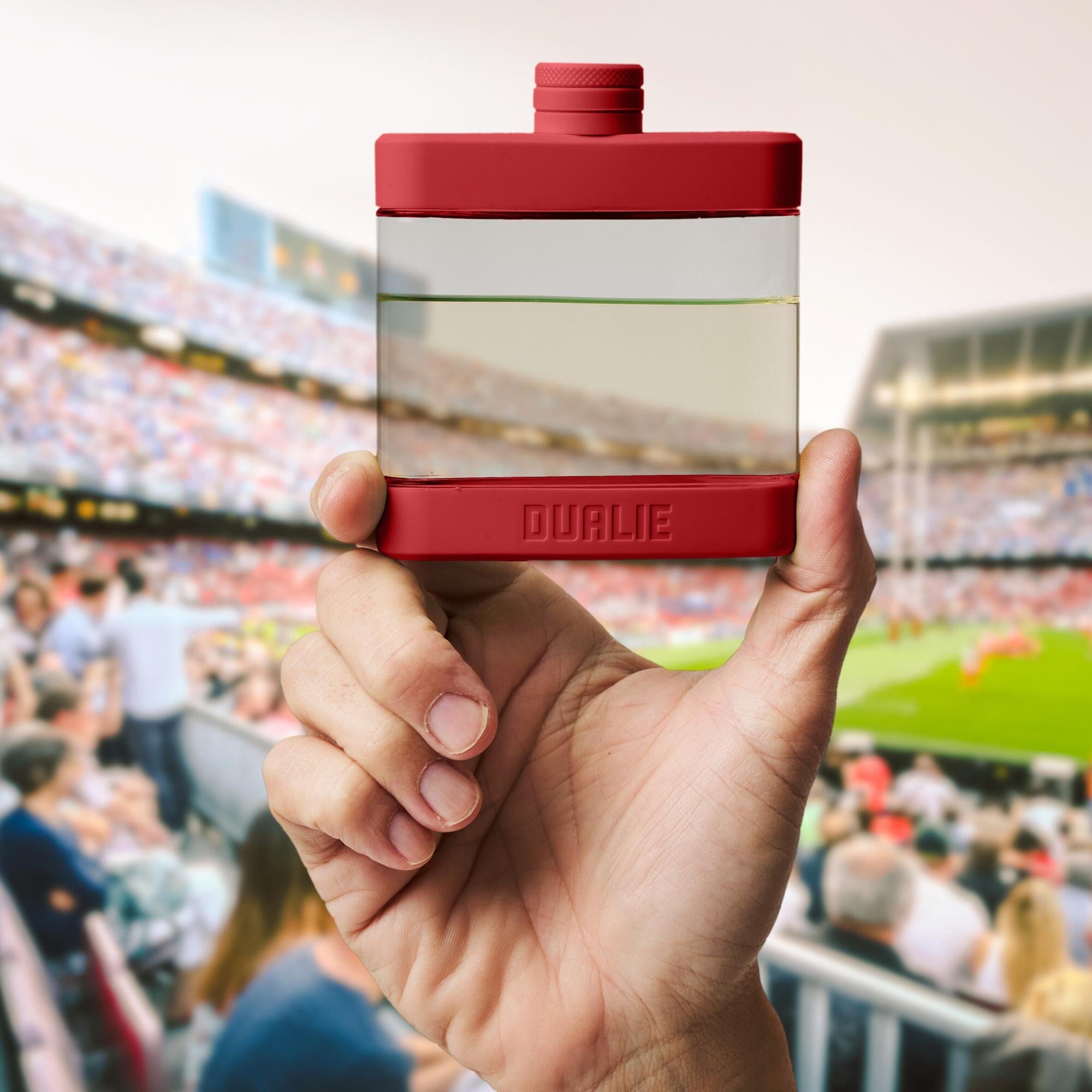 DUALIE 6 oz Hip Flask for Liquor - Undetectable Shatterproof Alcohol Flasks with Clear Tritan Plastic and Silicone Grip - Flask Gift for Men & Women Playgosports.com 