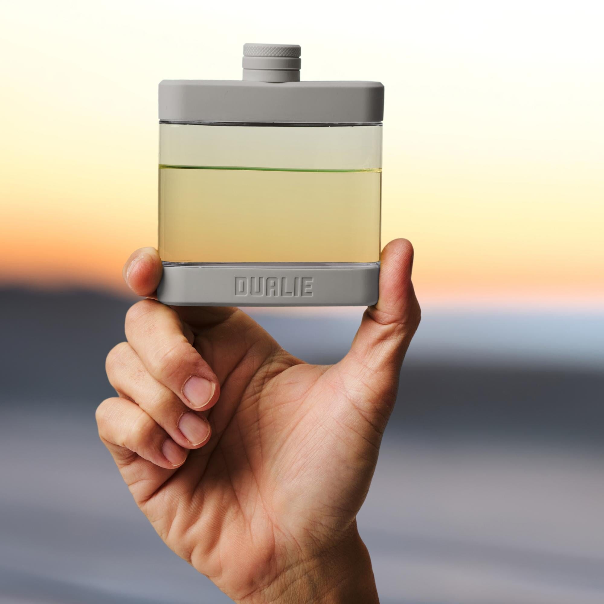 DUALIE 6 oz Hip Flask for Liquor - Undetectable Shatterproof Alcohol Flasks with Clear Tritan Plastic and Silicone Grip - Flask Gift for Men & Women Playgosports.com 