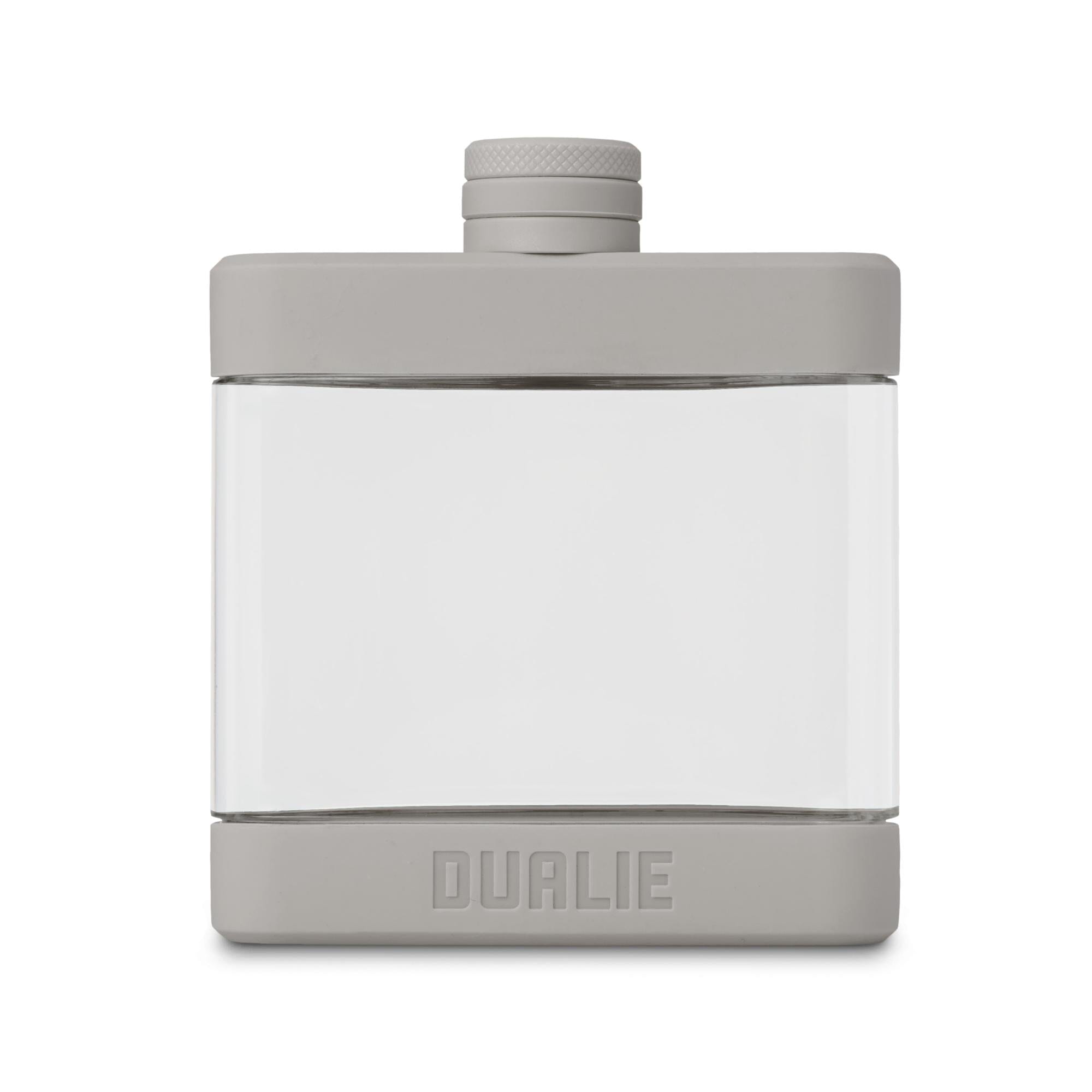 DUALIE 6 oz Hip Flask for Liquor - Undetectable Shatterproof Alcohol Flasks with Clear Tritan Plastic and Silicone Grip - Flask Gift for Men & Women Playgosports.com Fog Gray 