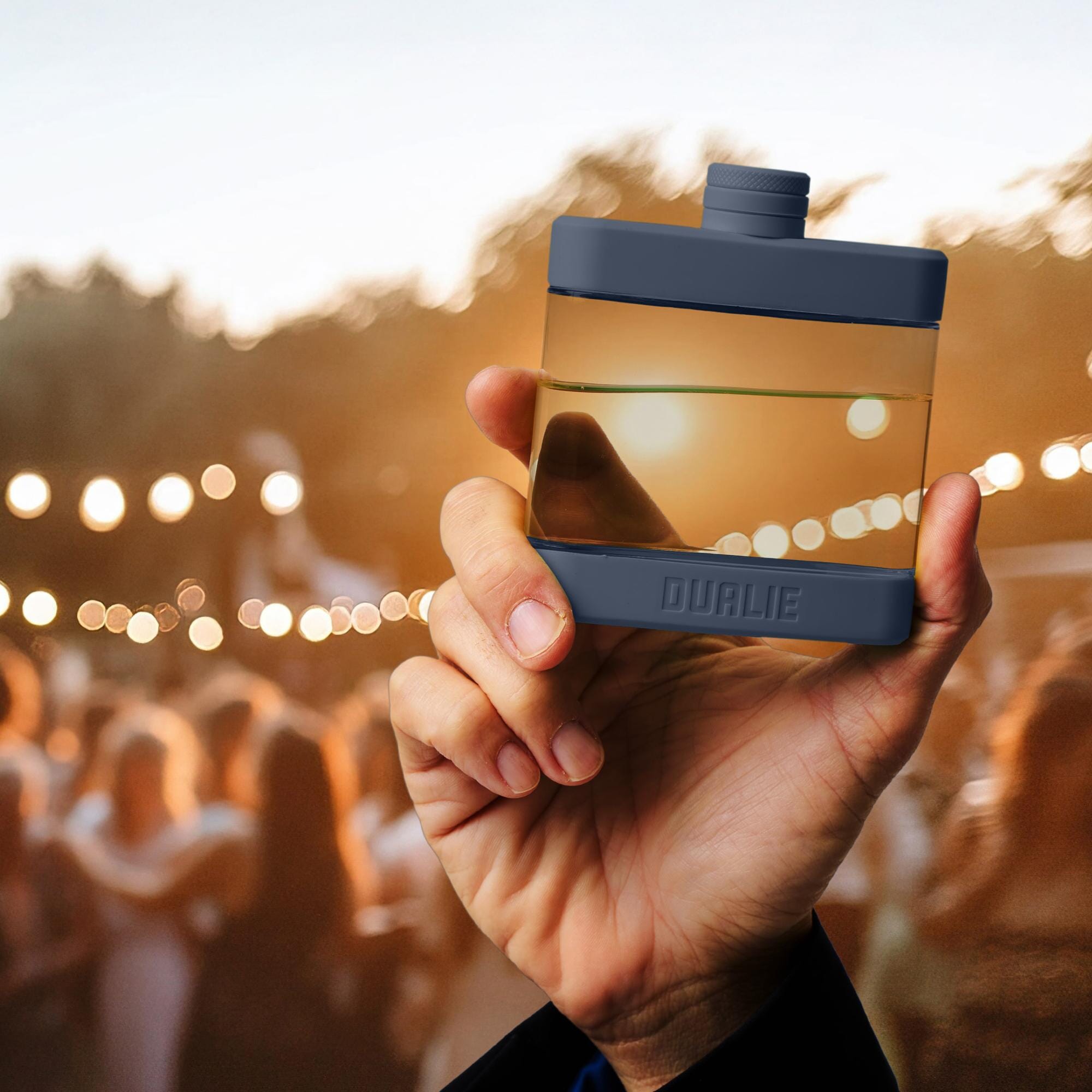 DUALIE 6 oz Hip Flask for Liquor - Undetectable Shatterproof Alcohol Flasks with Clear Tritan Plastic and Silicone Grip - Flask Gift for Men & Women Playgosports.com 