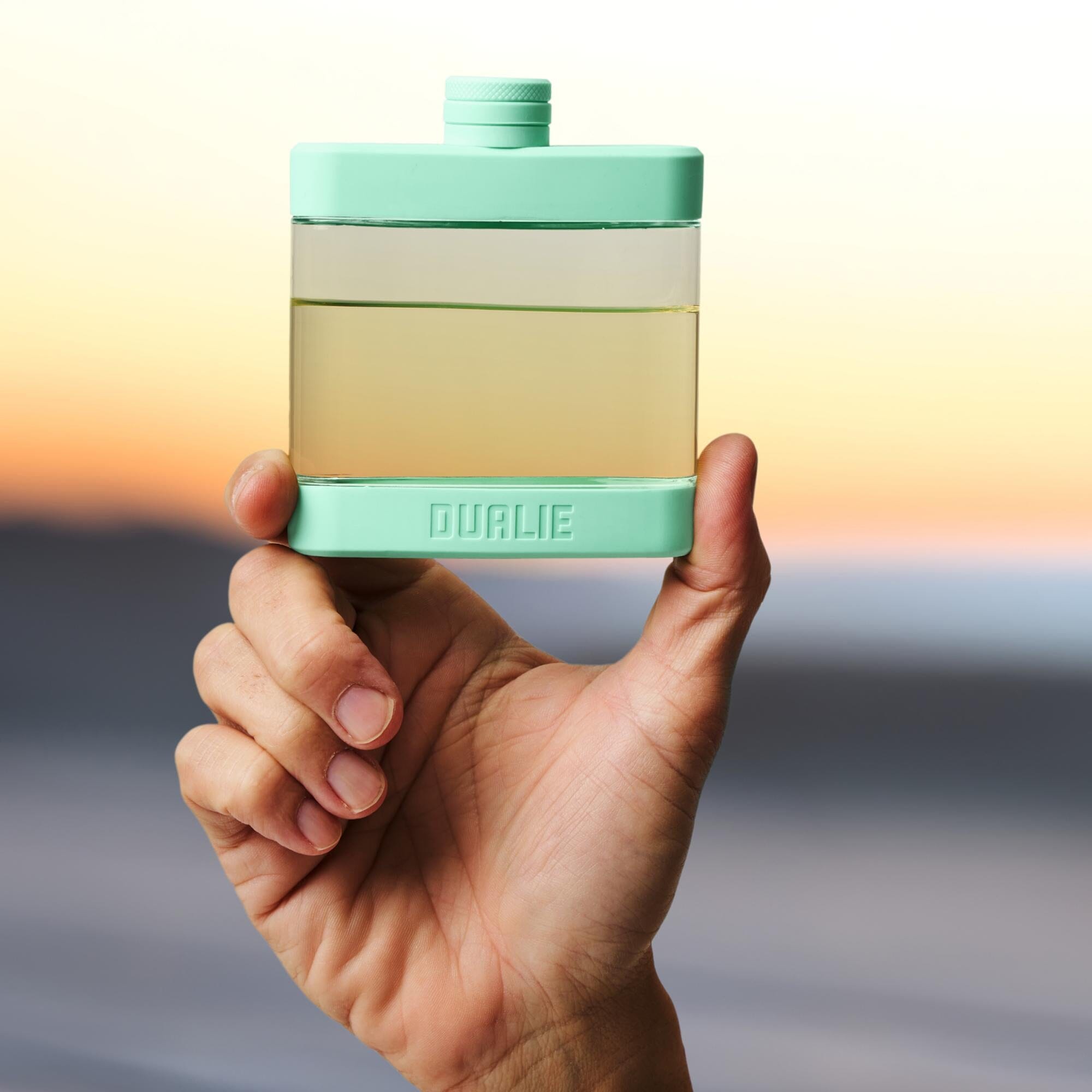 DUALIE 6 oz Hip Flask for Liquor - Undetectable Shatterproof Alcohol Flasks with Clear Tritan Plastic and Silicone Grip - Flask Gift for Men & Women Playgosports.com 