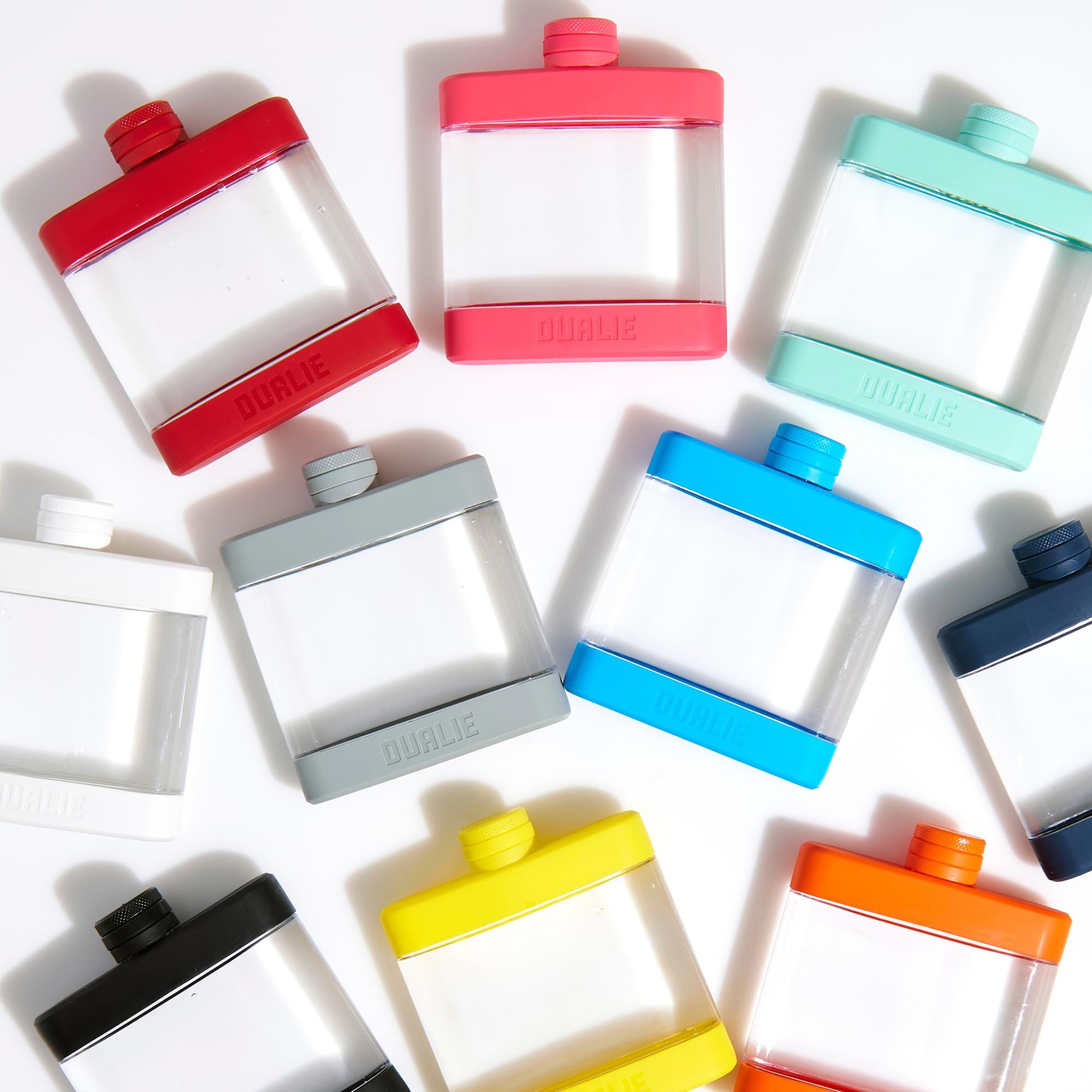 DUALIE 8 oz Hip Flask for Liquor - Undetectable Shatterproof Alcohol Flasks with Clear Tritan Plastic and Silicone Grip - Flask Gift for Men & Women Playgosports.com 