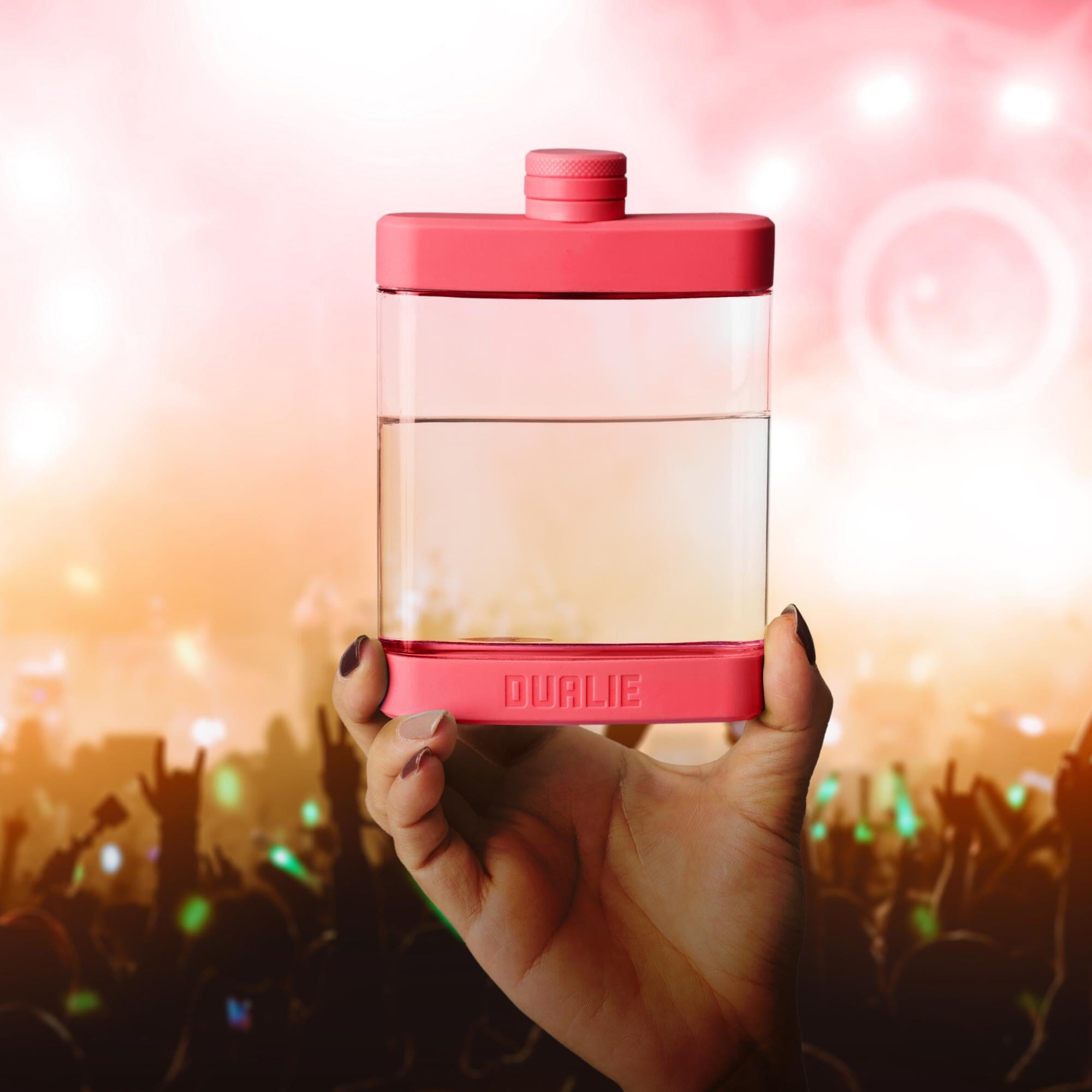 DUALIE 8 oz Hip Flask for Liquor - Undetectable Shatterproof Alcohol Flasks with Clear Tritan Plastic and Silicone Grip - Flask Gift for Men & Women Playgosports.com 