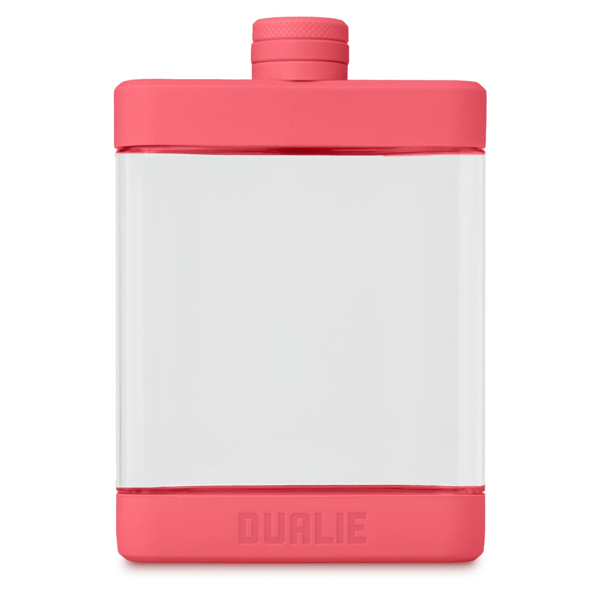 DUALIE 8 oz Hip Flask for Liquor - Undetectable Shatterproof Alcohol Flasks with Clear Tritan Plastic and Silicone Grip - Flask Gift for Men & Women Playgosports.com Coral 