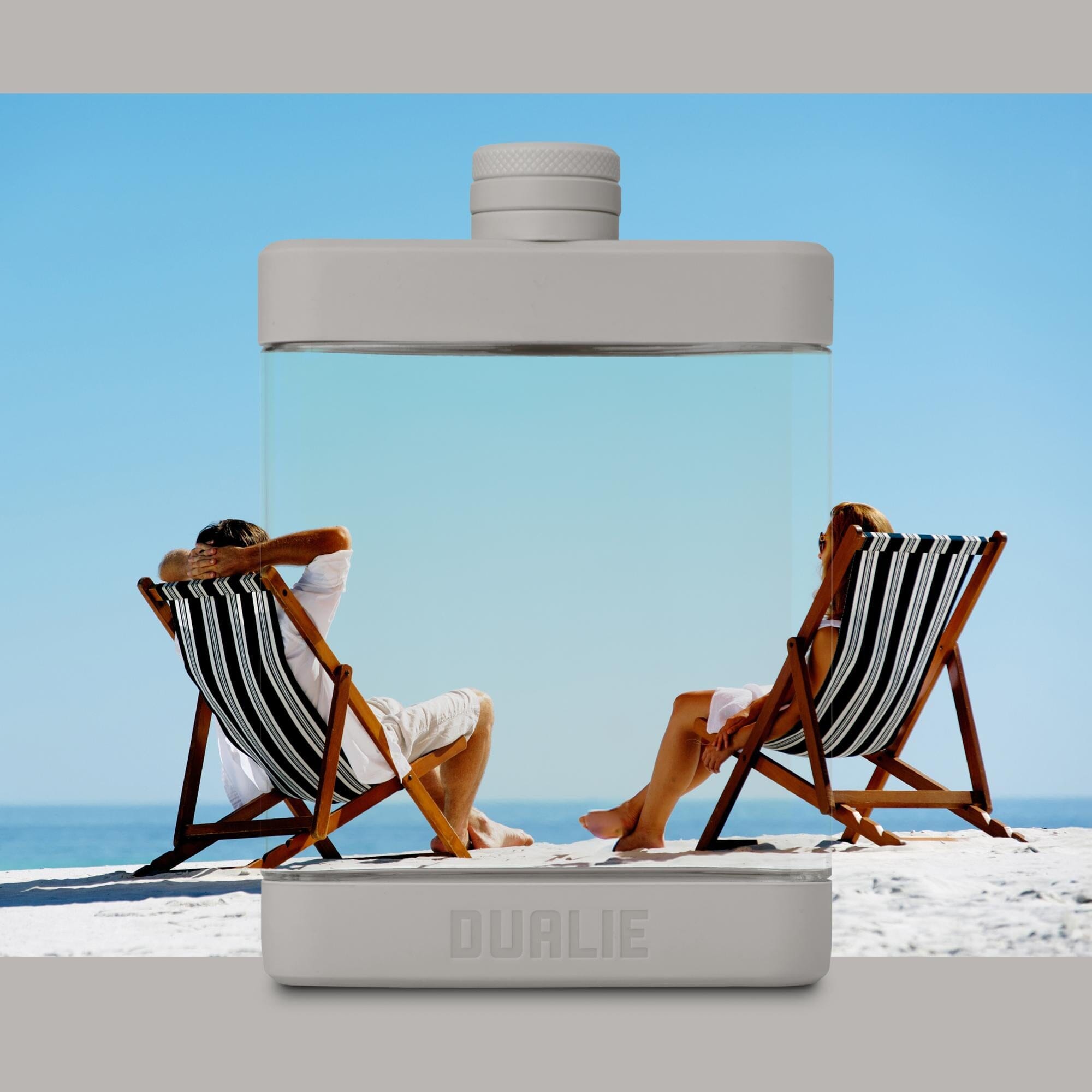 DUALIE 8 oz Hip Flask for Liquor - Undetectable Shatterproof Alcohol Flasks with Clear Tritan Plastic and Silicone Grip - Flask Gift for Men & Women Playgosports.com 