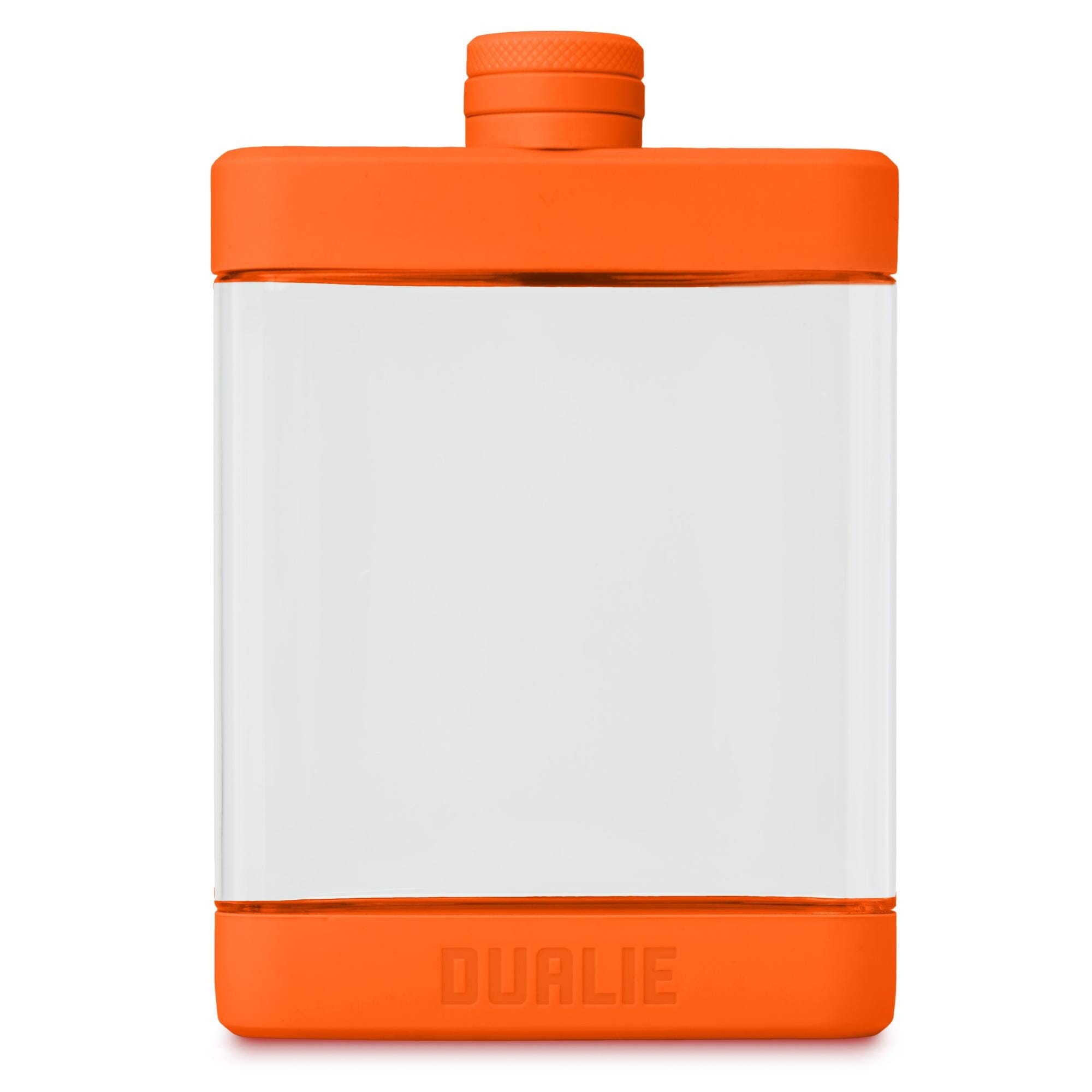 DUALIE 8 oz Hip Flask for Liquor - Undetectable Shatterproof Alcohol Flasks with Clear Tritan Plastic and Silicone Grip - Flask Gift for Men & Women Playgosports.com Orange 