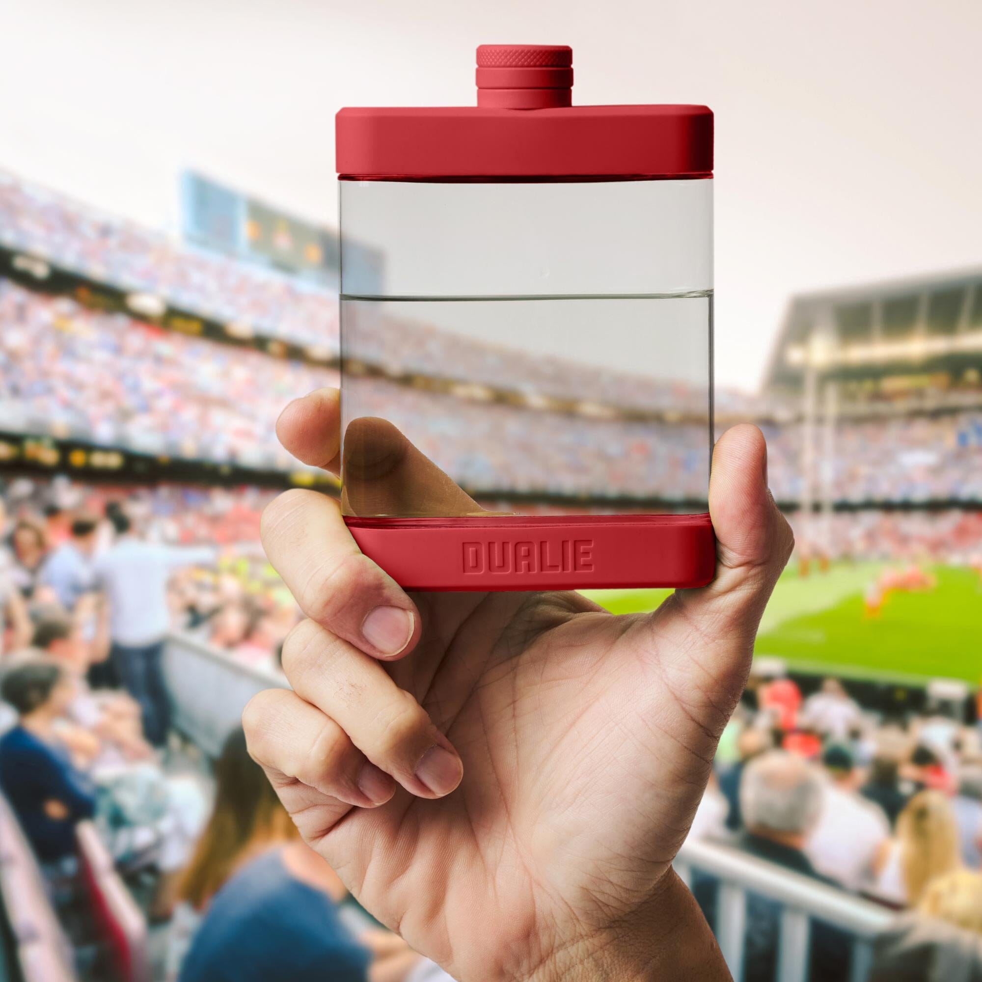 DUALIE 8 oz Hip Flask for Liquor - Undetectable Shatterproof Alcohol Flasks with Clear Tritan Plastic and Silicone Grip - Flask Gift for Men & Women Playgosports.com 