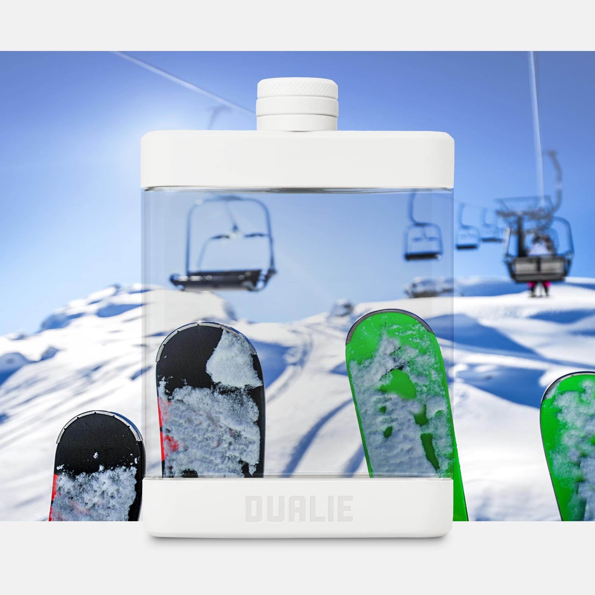 DUALIE 8 oz Hip Flask for Liquor - Undetectable Shatterproof Alcohol Flasks with Clear Tritan Plastic and Silicone Grip - Flask Gift for Men & Women Playgosports.com 