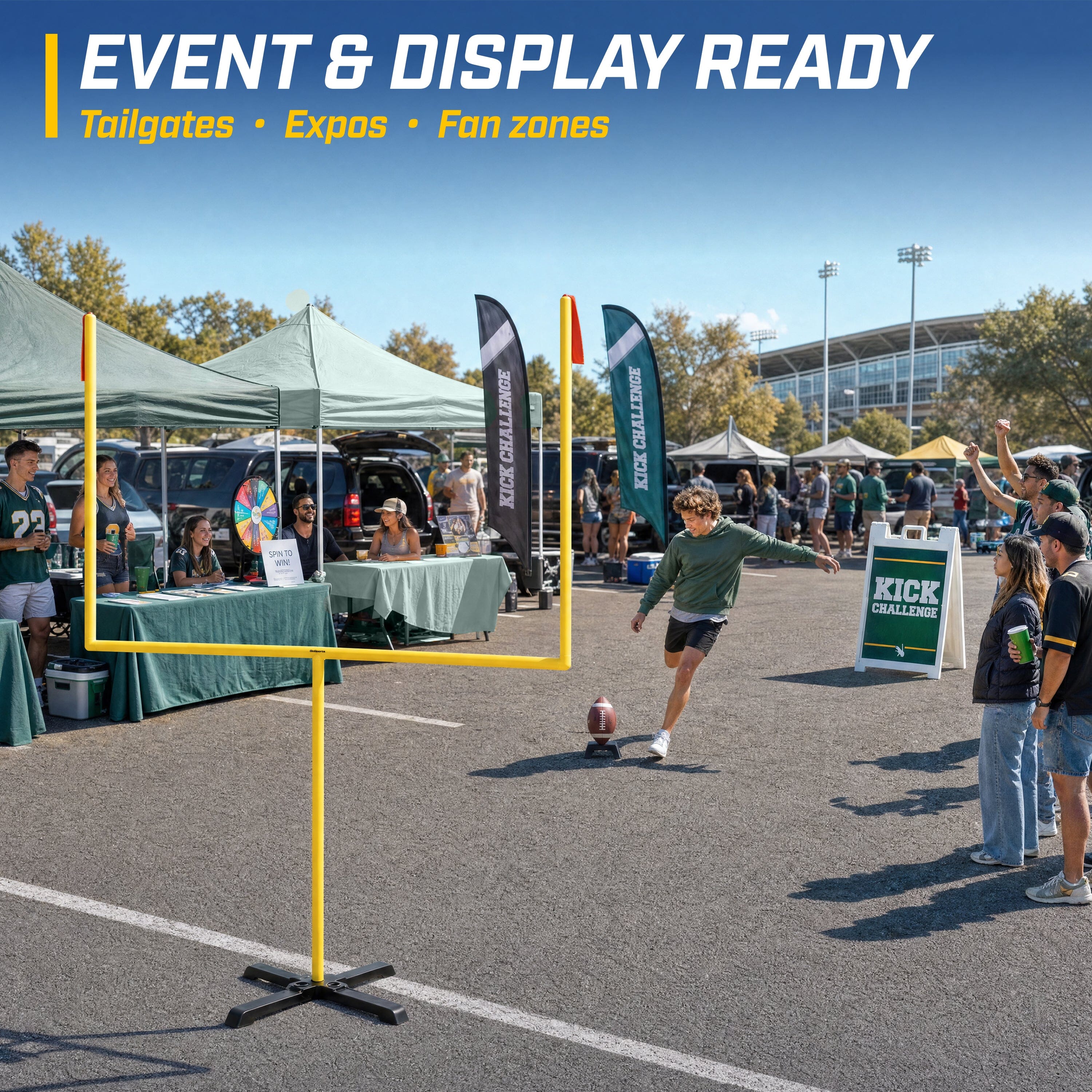 8' x 6' All-Weather Football Field Goal Post GoSports Football 