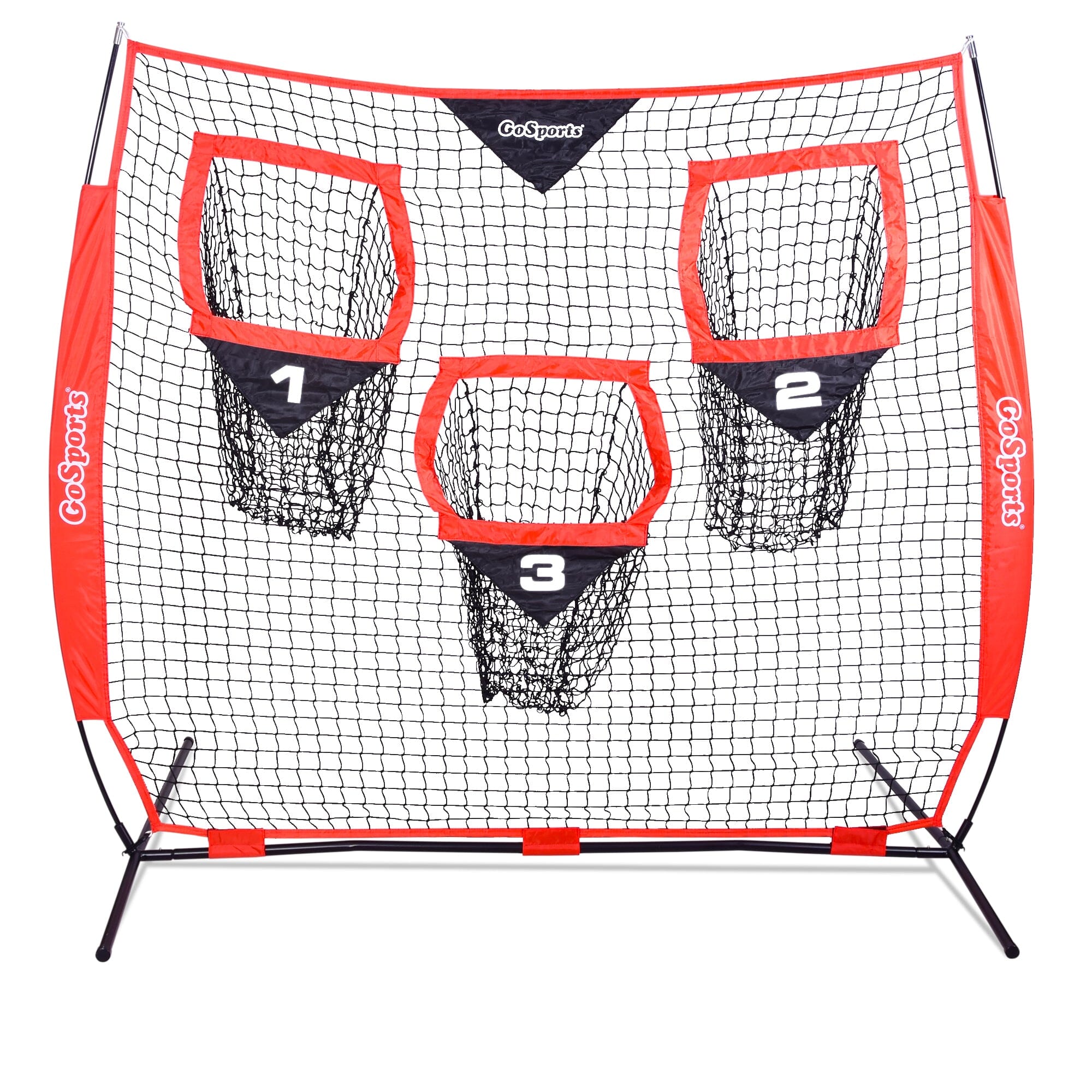 GoSports Football Throwing Net - 8 x 8 ft or 6 x 6 ft Nets Football GoSports 6 x 6 ft Red 