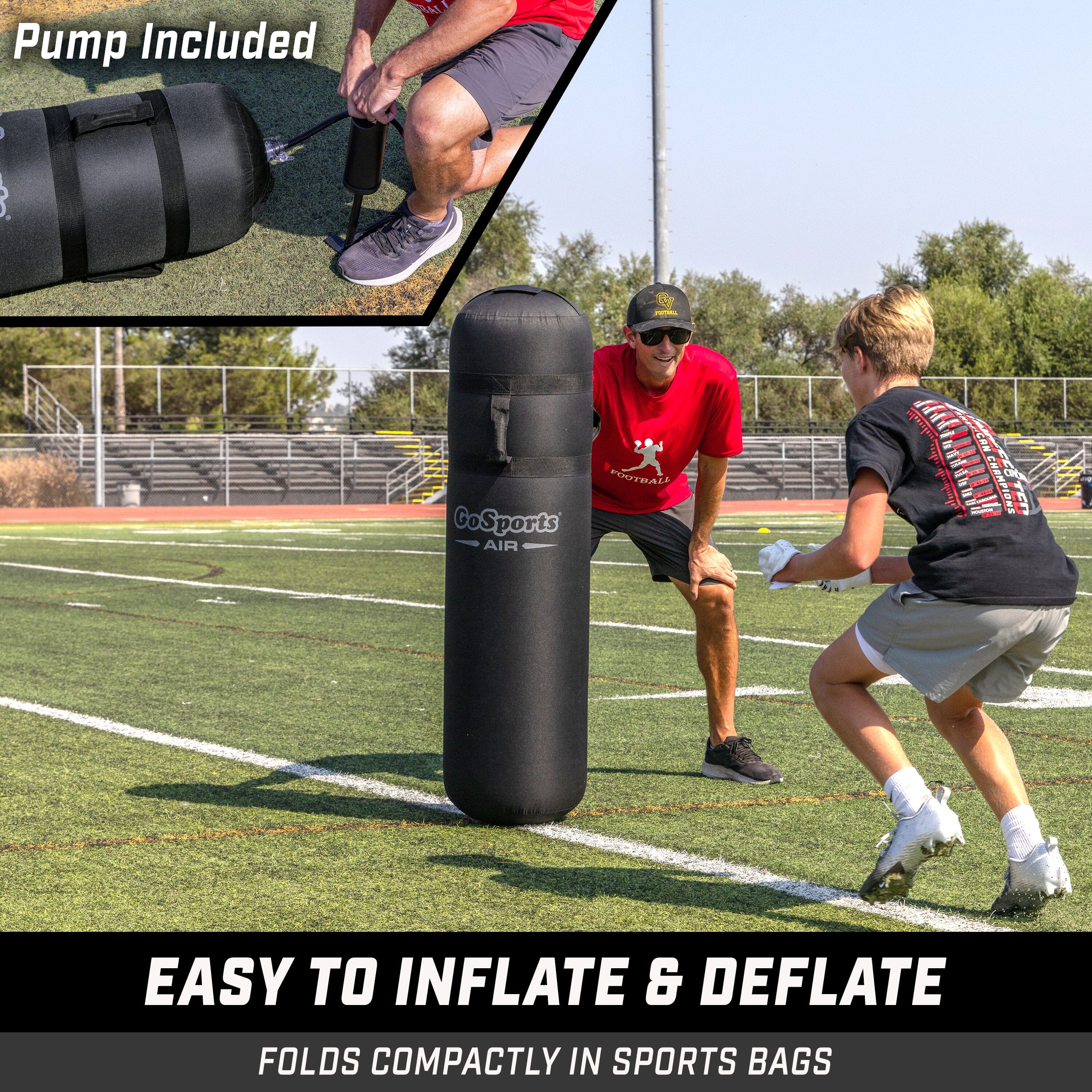 GoSports Inflatable Football Tackling Dummy - Blocking Pad Training Equipment for Football Practice - 4.25 ft Tall Football GoSports 