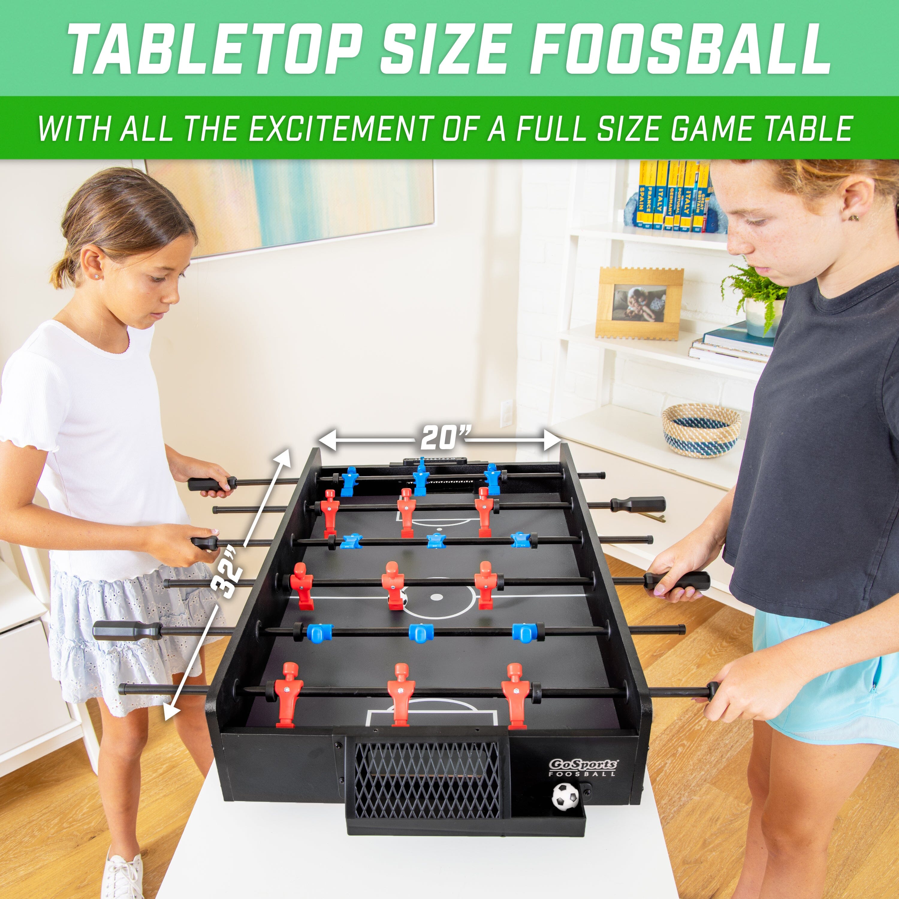 a couple of people playing a game of table football