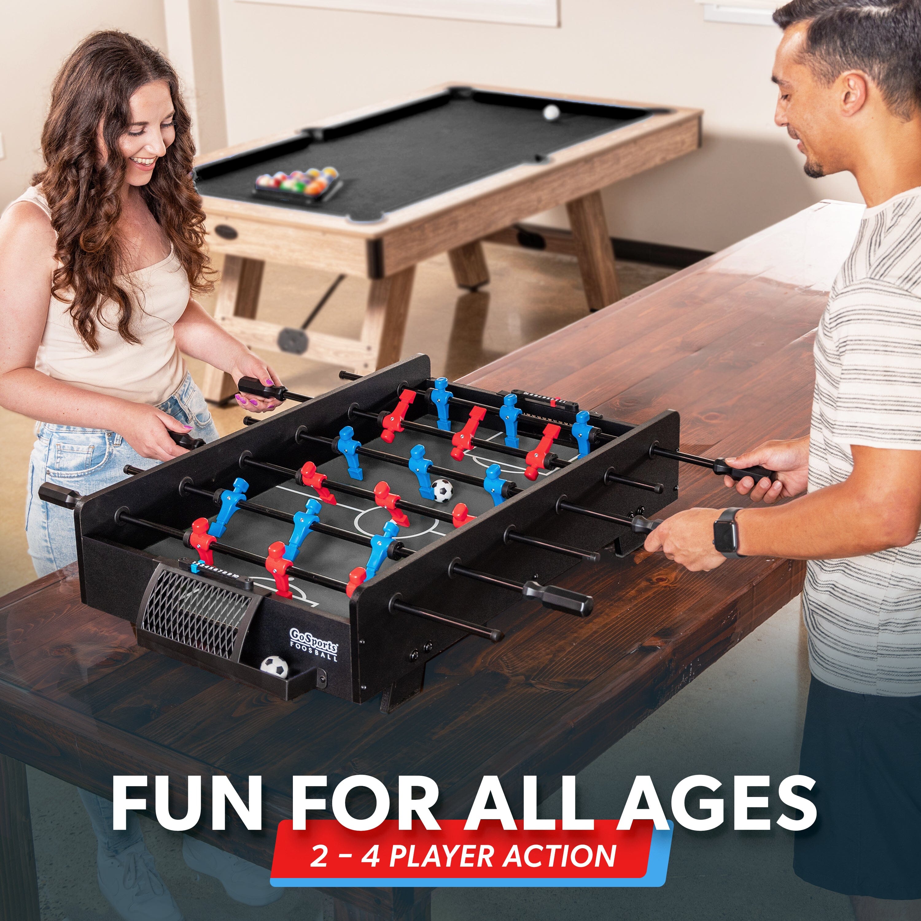 GoSports 32 Inch Tabletop Foosball Game Set - Oak or Black GoSports 