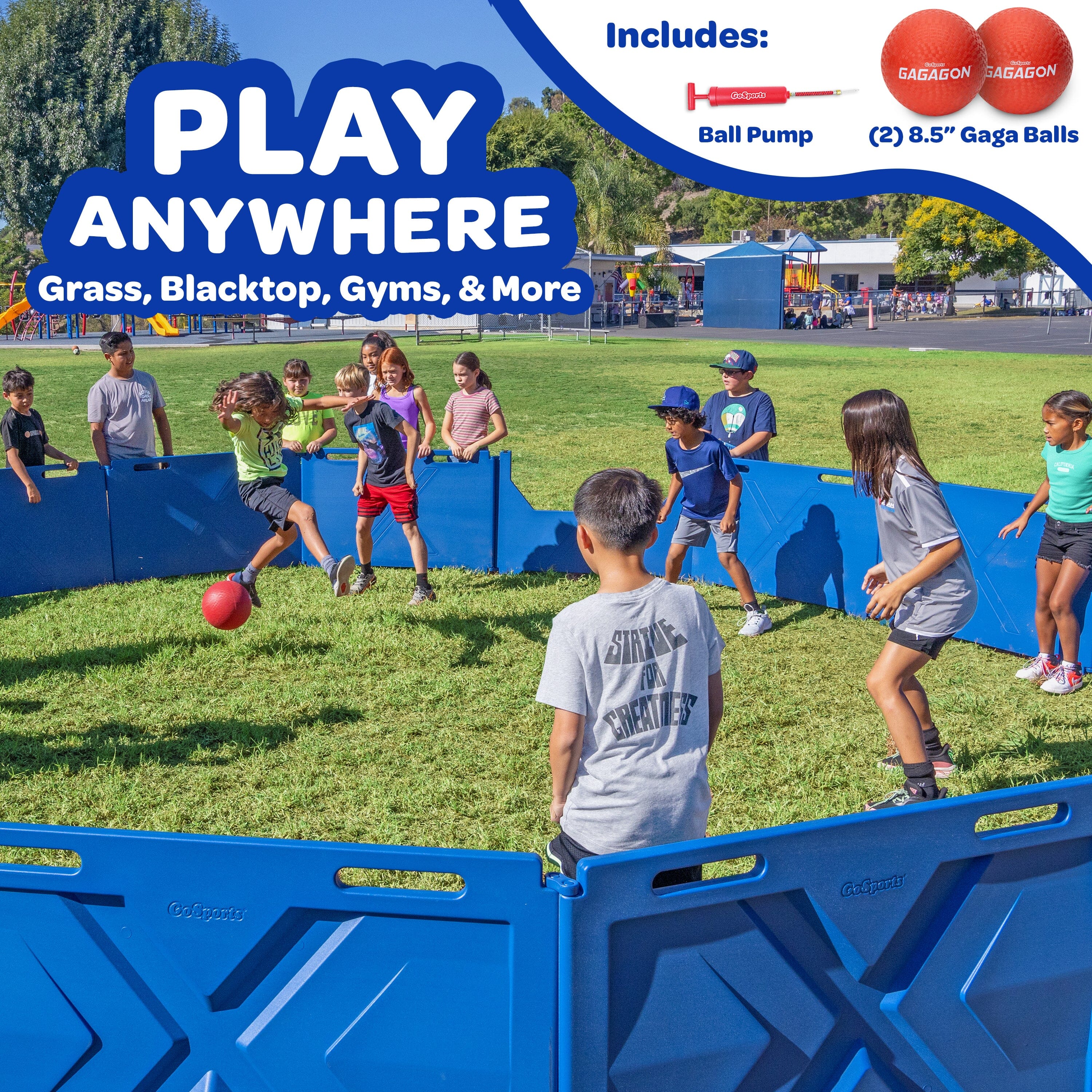 GoSports Gaga Ball Pit - 15 ft, 20 ft or 25 ft Portable Indoor/Outdoor Gagagon Pit for School, Camp or Home Use GoSports 
