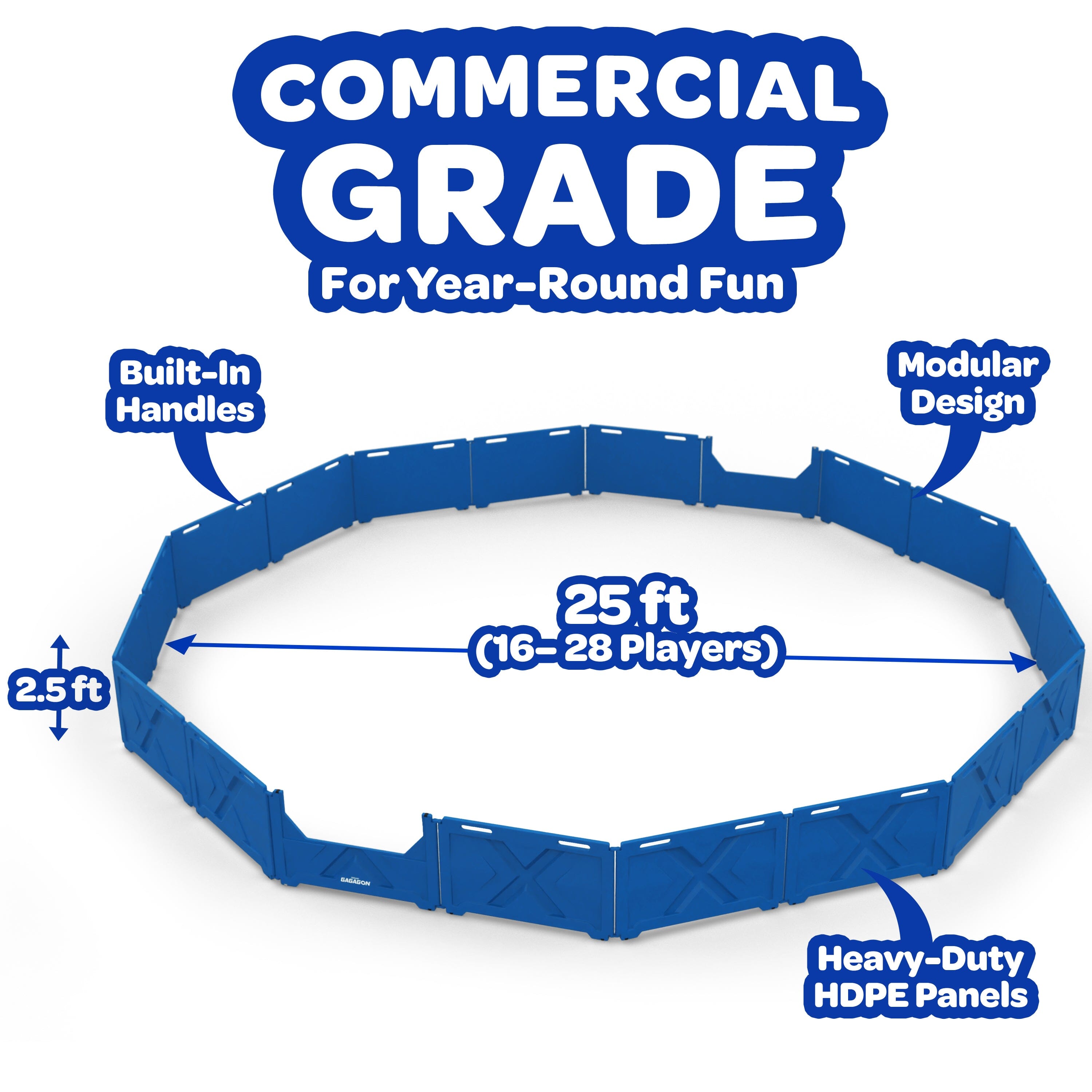 GoSports Gaga Ball Pit - 15 ft, 20 ft or 25 ft Portable Indoor/Outdoor Gagagon Pit for School, Camp or Home Use GoSports 