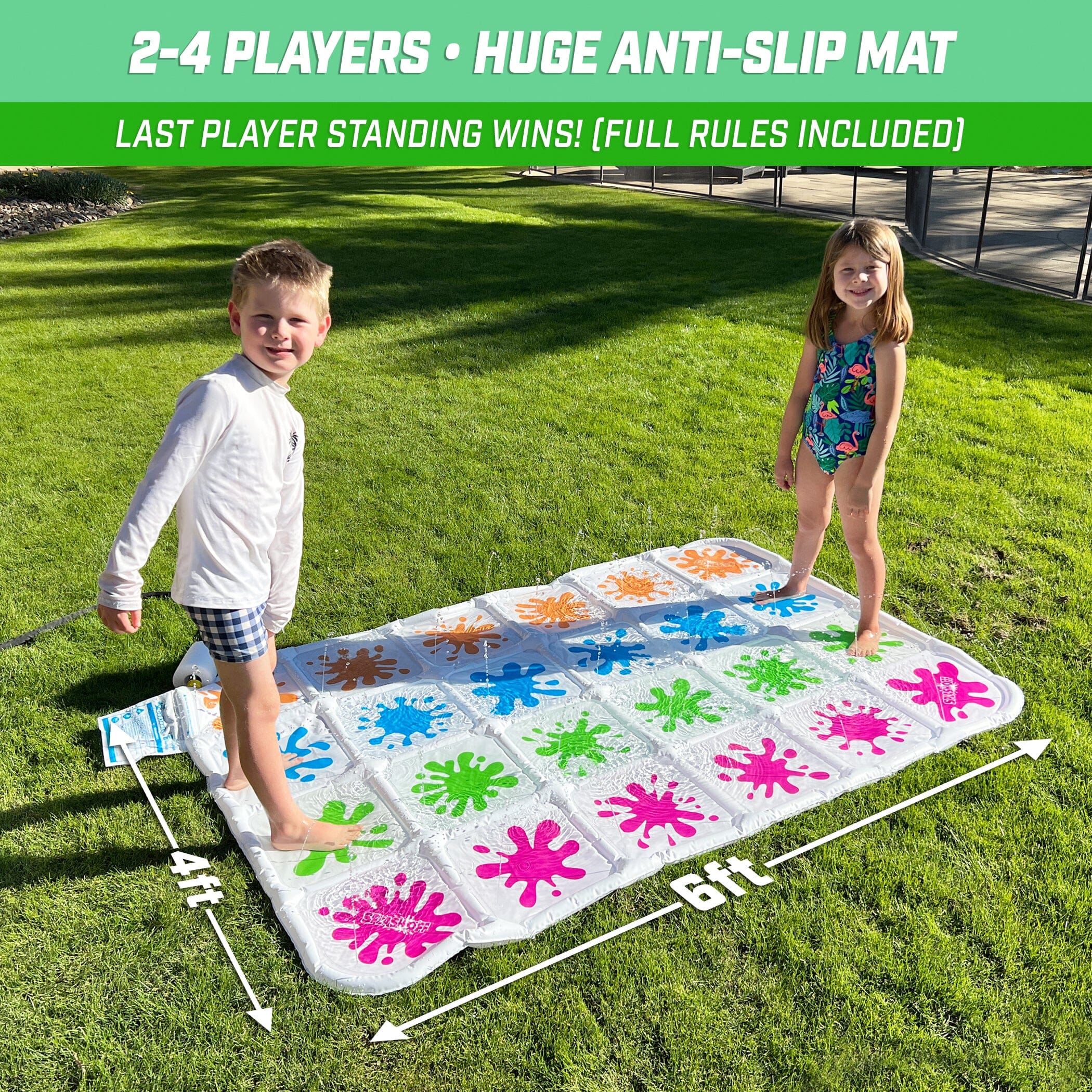 GoFloats Splash Off Game - Water Spray Splash Mat Game for Kids