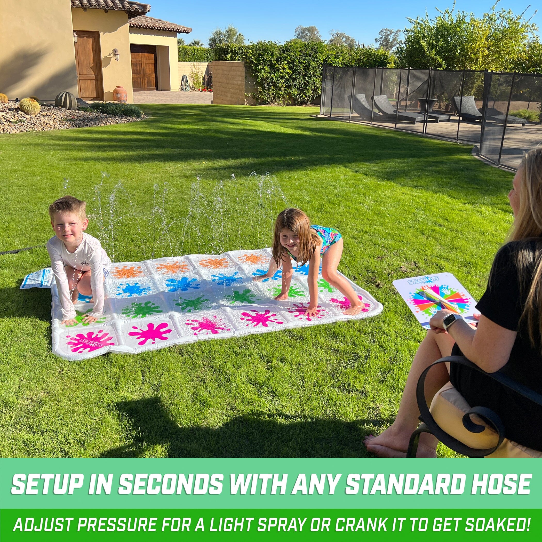 GoFloats Splash Off Game - Water Spray Splash Mat Game for Kids