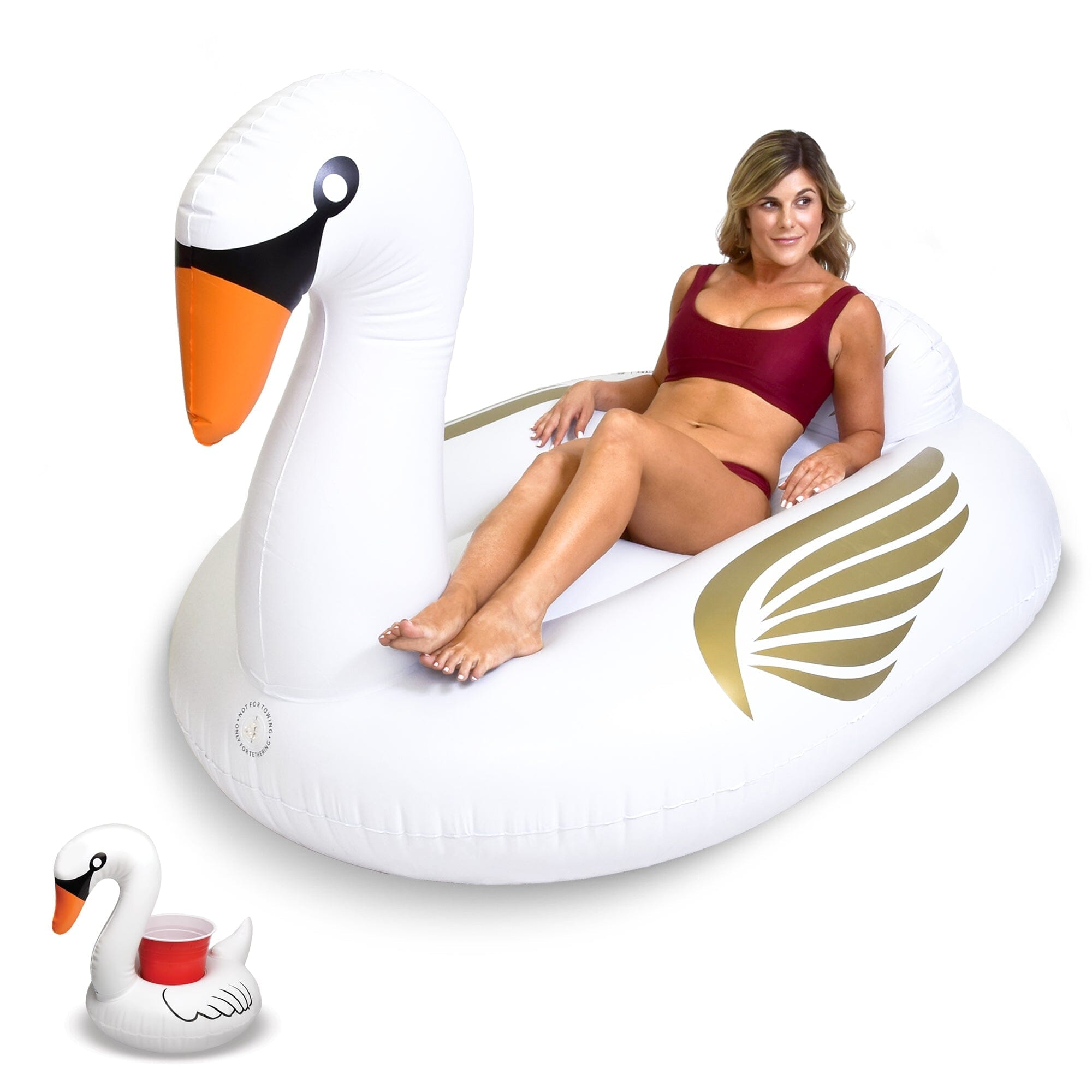GoFloats Giant Inflatable Swan Pool Float GoFloats 