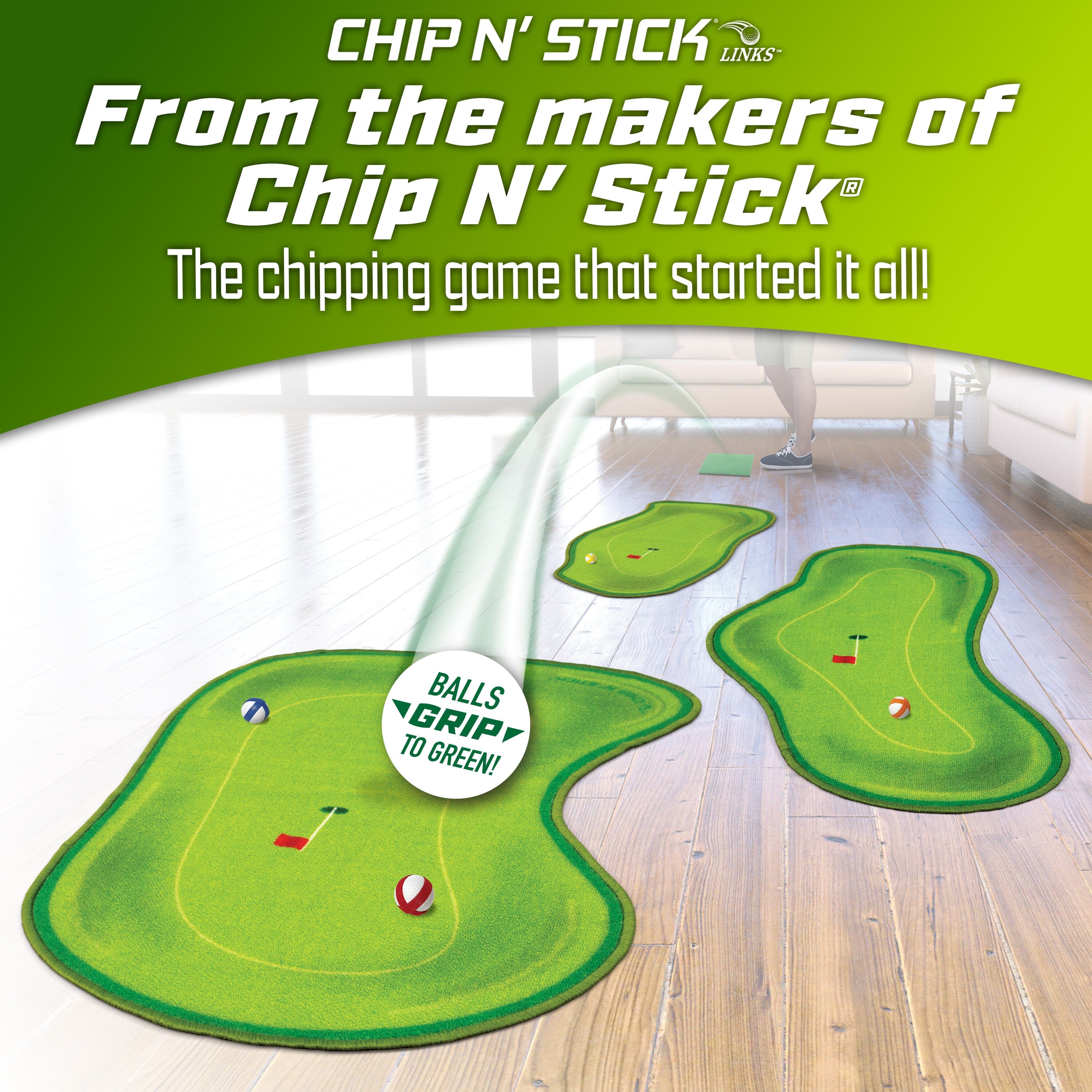 GoSports Chip N' Stick Links - Indoor & Outdoor Golf Game with Sticky Balls and Chipping Mat PlayGoSports.com 