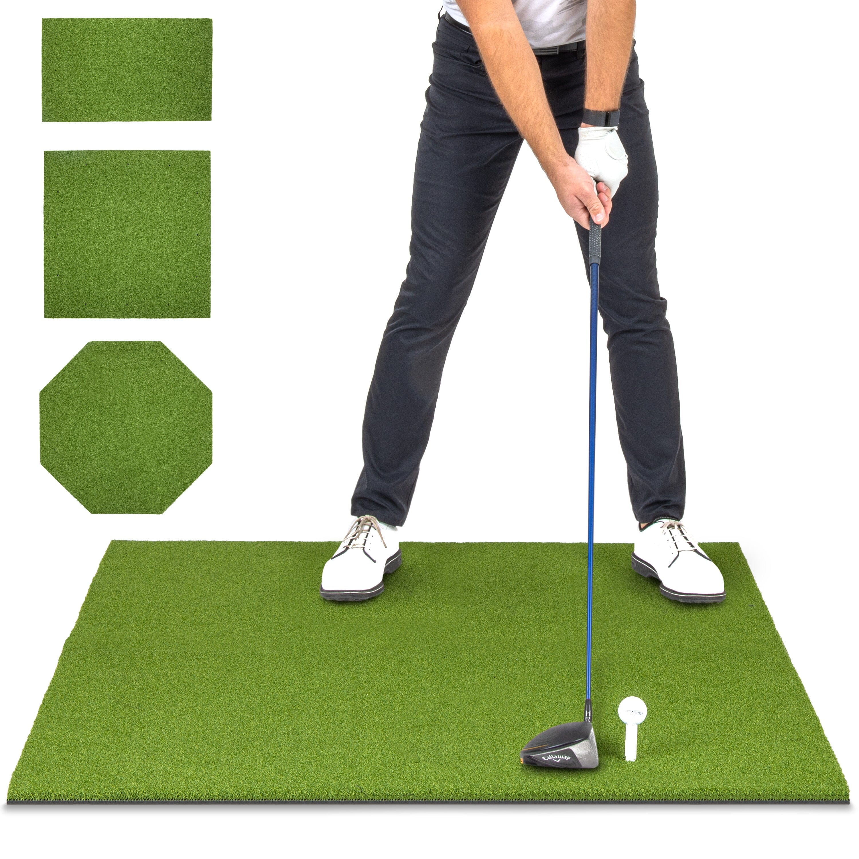 GoSports Golf Hitting Mat - ELITE 5 x 4 ft - 5 mm Artificial Turf Training Mat for Indoor/Outdoor Swing Practice, Includes 3 Rubber Tees Golf GoSports 