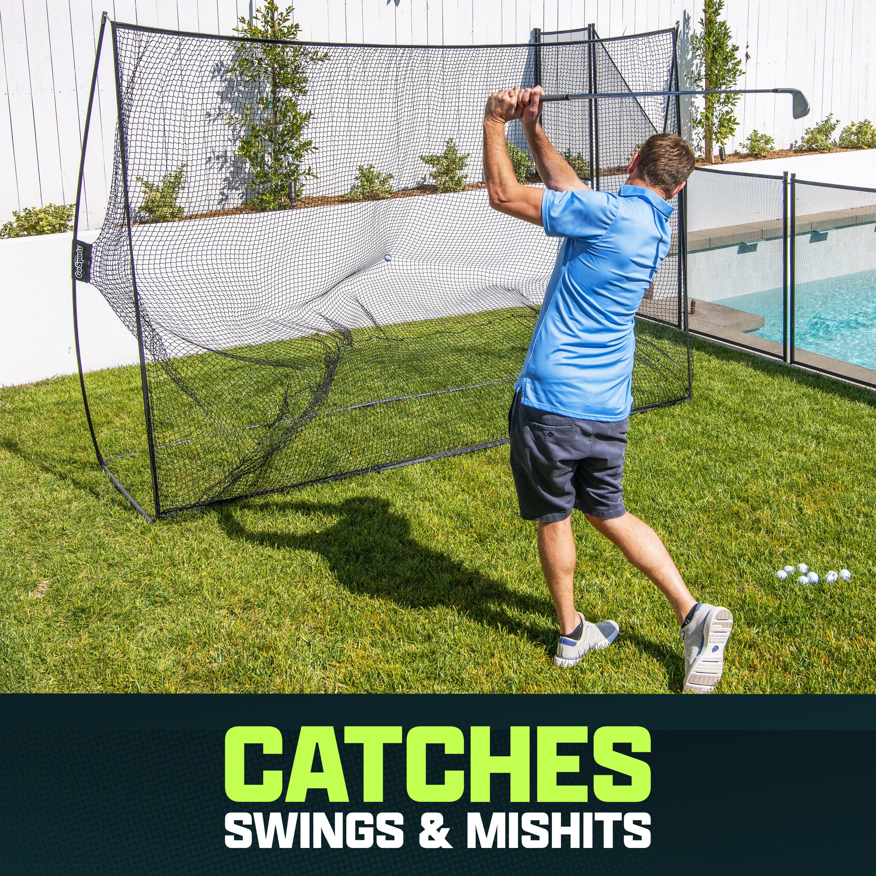 GoSports 10 ft x 7 ft Golf Practice Hitting Net Portable Training Net for Home & Range Golf GoSports 