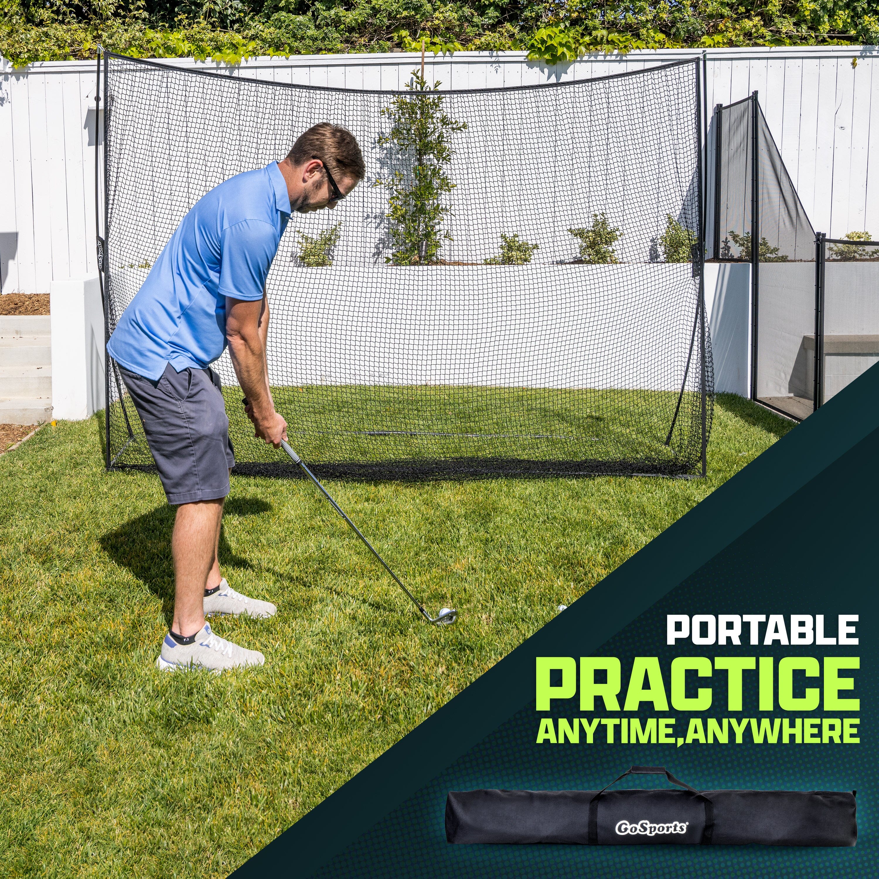 GoSports 10 ft x 7 ft Golf Practice Hitting Net Portable Training Net for Home & Range Golf GoSports 