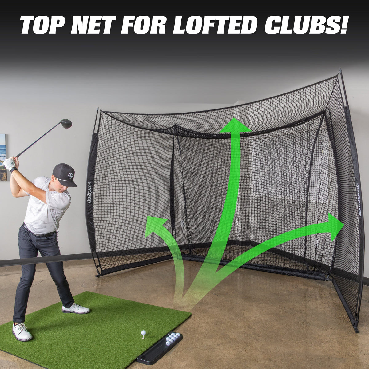 GoSports Range Cage 10 x 8 ft Golf Practice Hitting Net - Classic Net ...