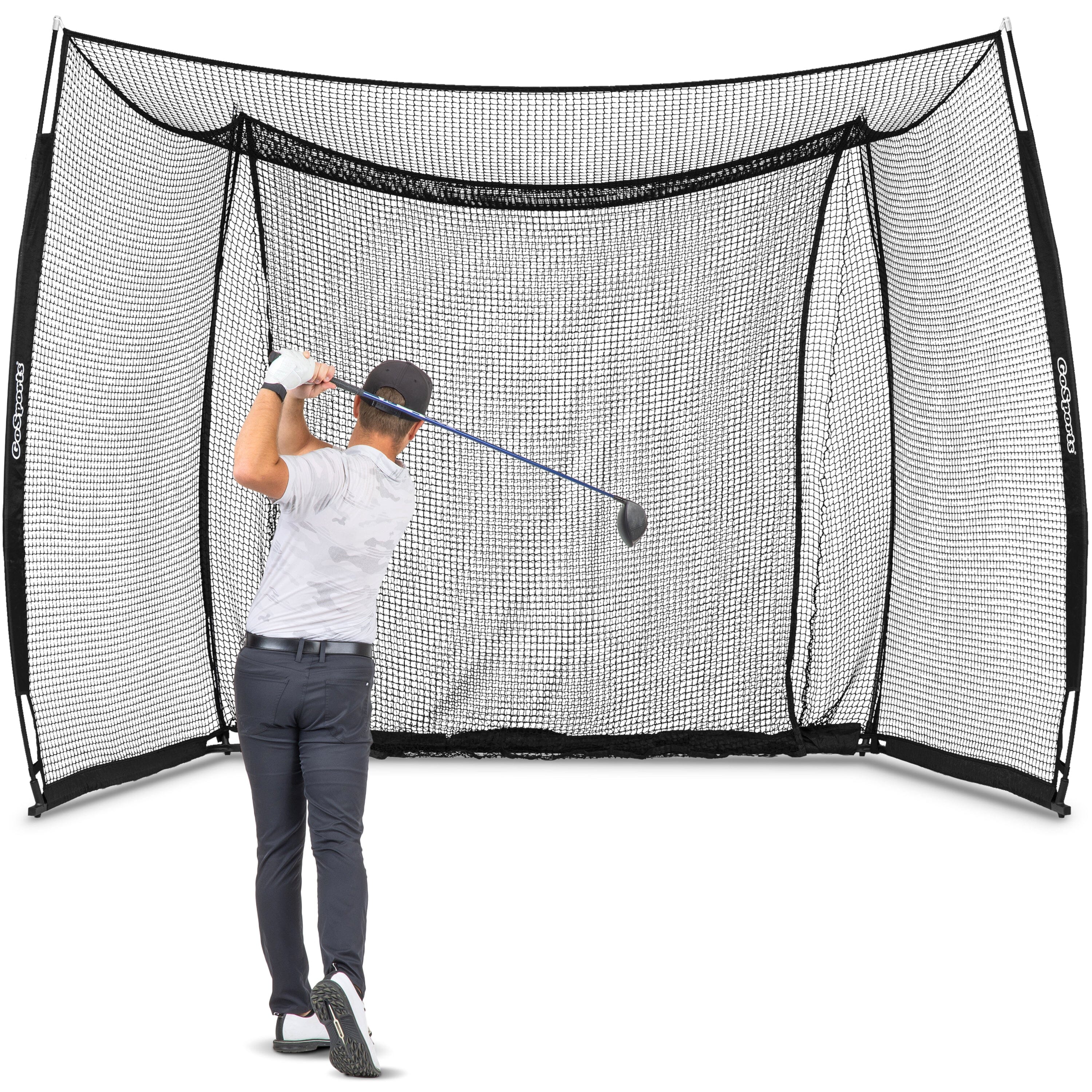 GoSports Range Cage 10 x 8 ft Golf Practice Hitting Net - Classic