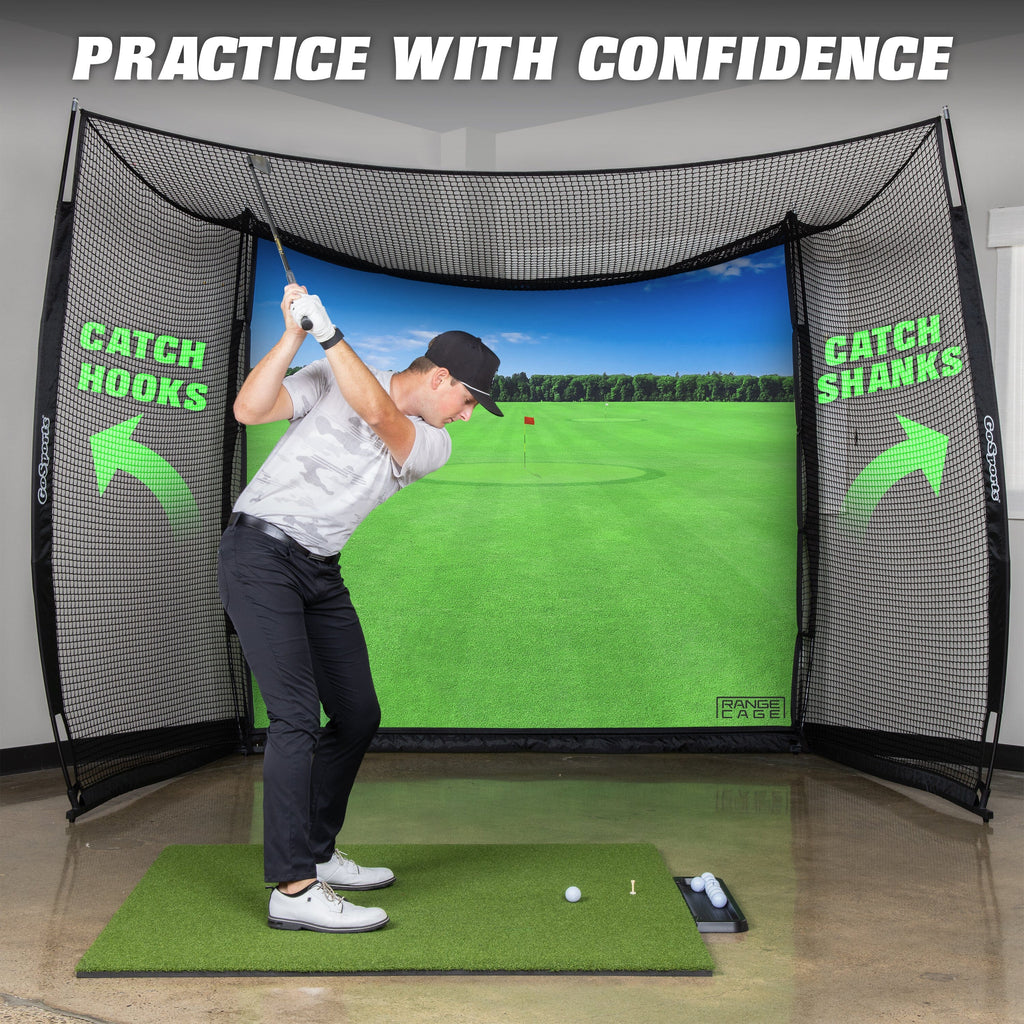 GoSports Range Cage 10 ft x 8 ft Golf Practice Hitting Net with Impact Screen GoSports 