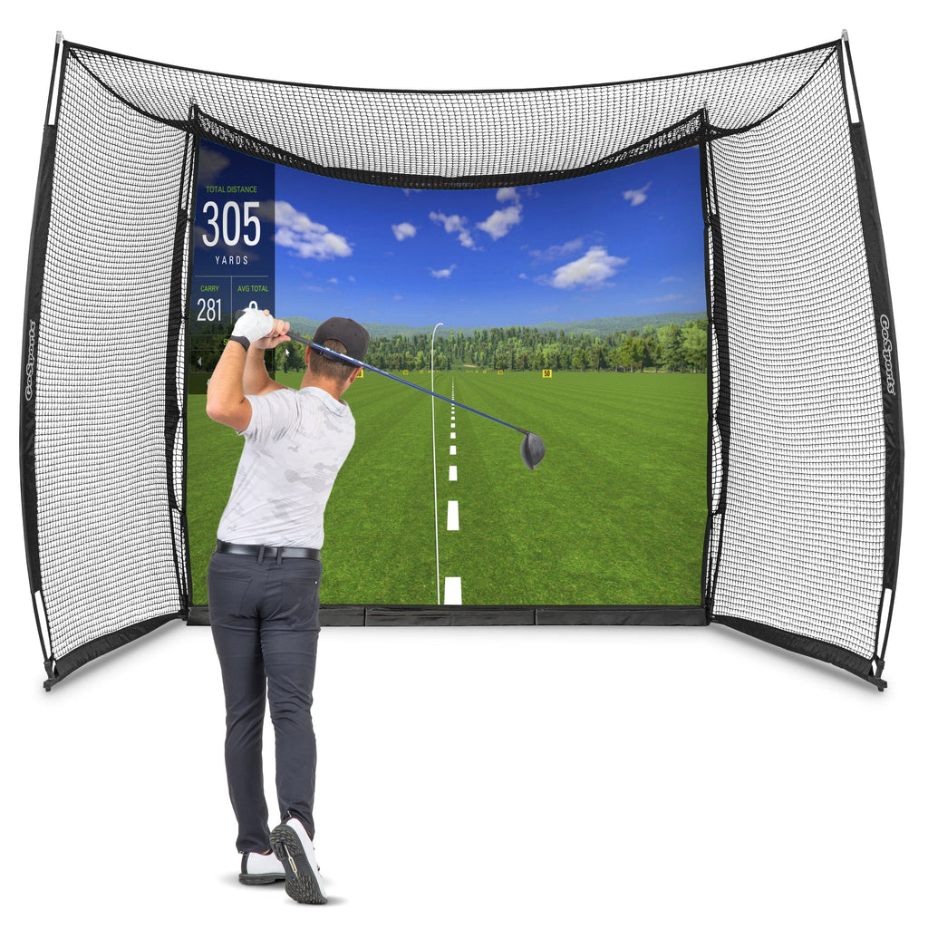 GoSports Range Cage 10 ft x 8 ft Golf Practice Hitting Net with Simulator Impact Screen GoSports 