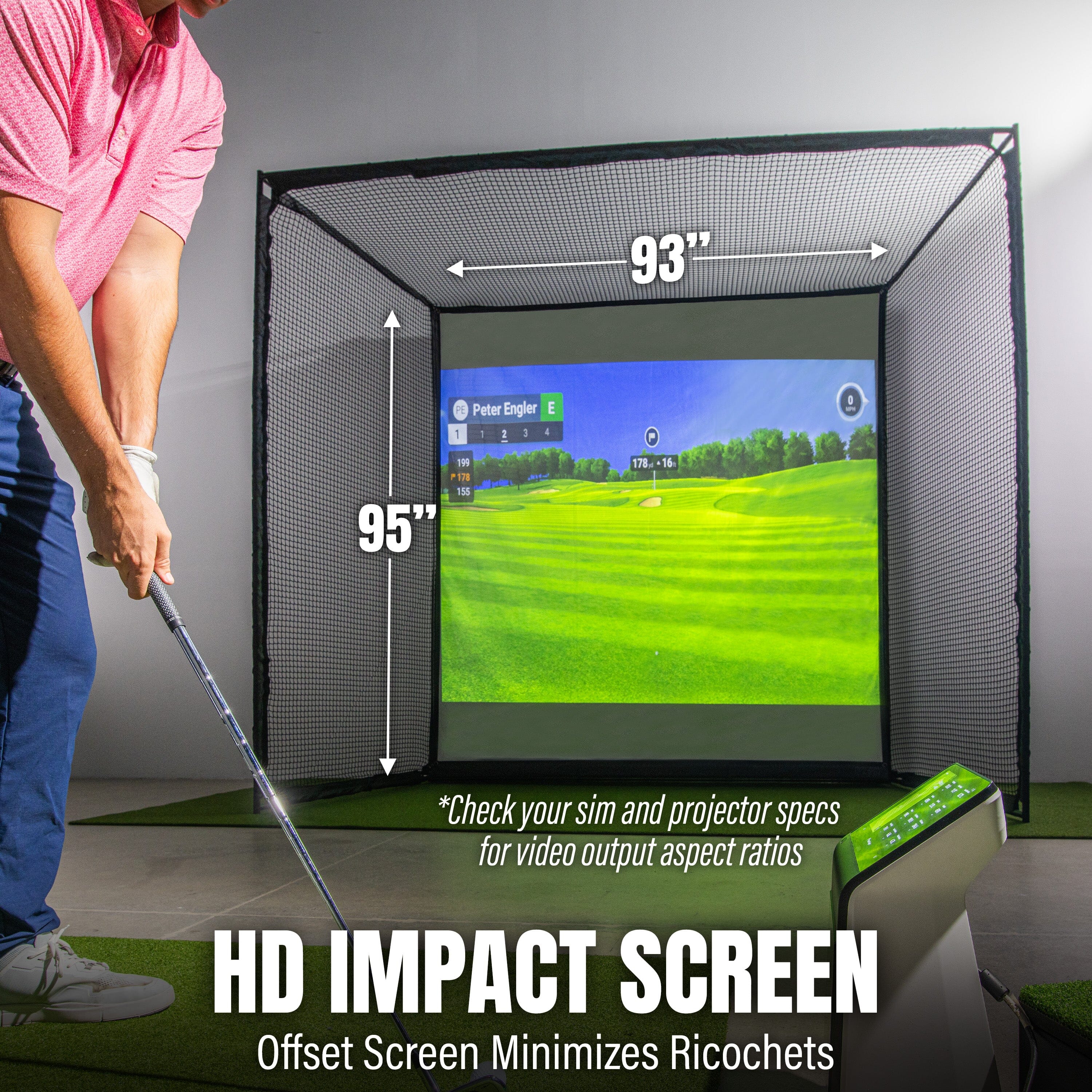 GoSports Range Cage ELITE Golf Hitting Net - 8 x 8 ft Golf Simulator Enclosure with Impact Screen PlayGoSports.com 