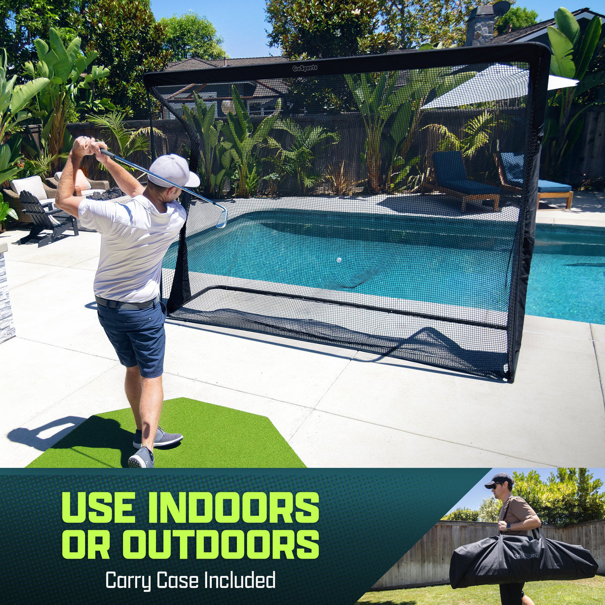 GoSports Elite Golf Practice Net with Steel Frame - Choose 10' or 7' S ...