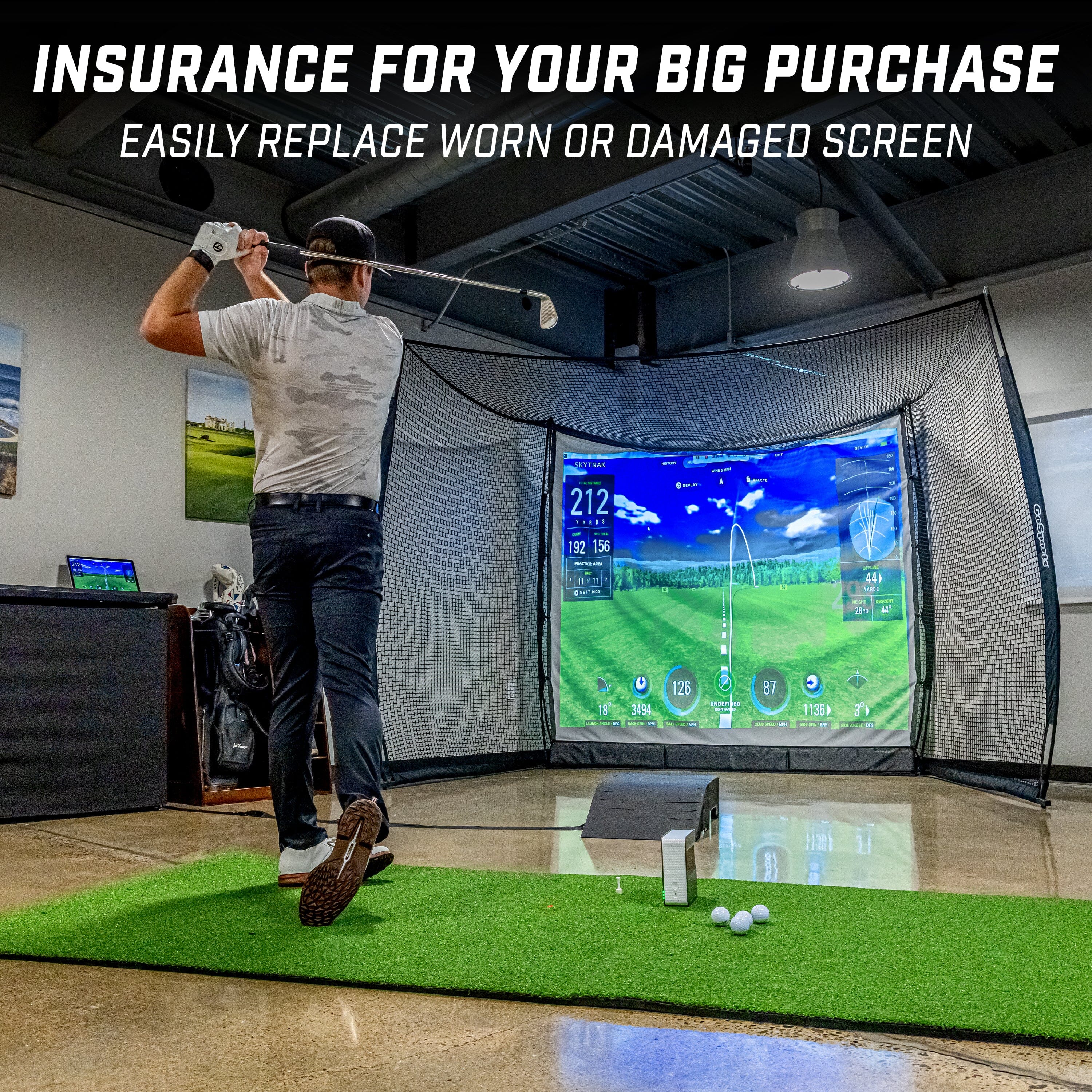 GoSports Range Cage Simulator Screen - Only Compatible with GoSports 10' x 8' Range Cage GoSports 