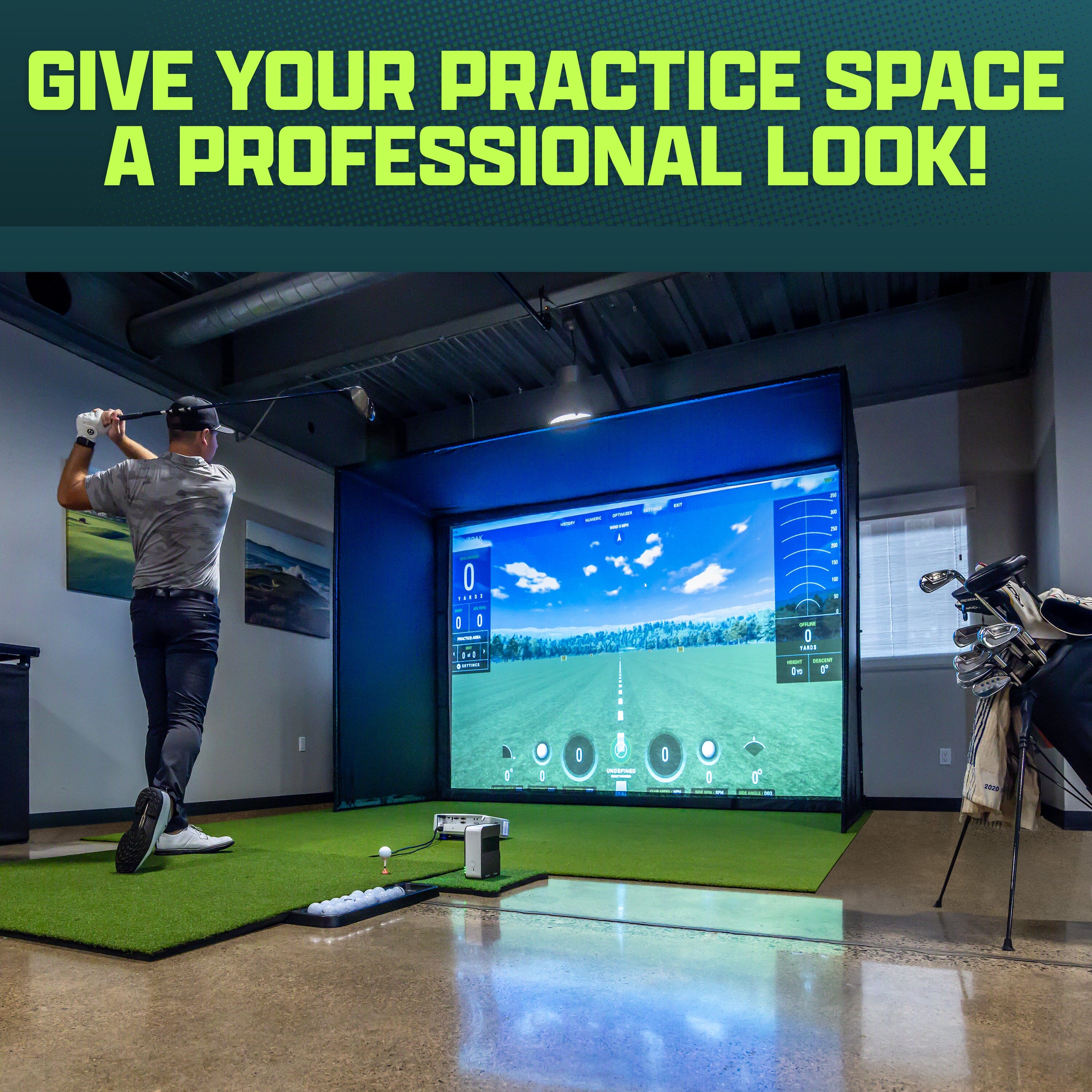 GoSports 10 x 6 ft Golf Simulator Turf - 15 mm ELITE Golf Mat for Indoor Home Setups Golf Playgosports.com 