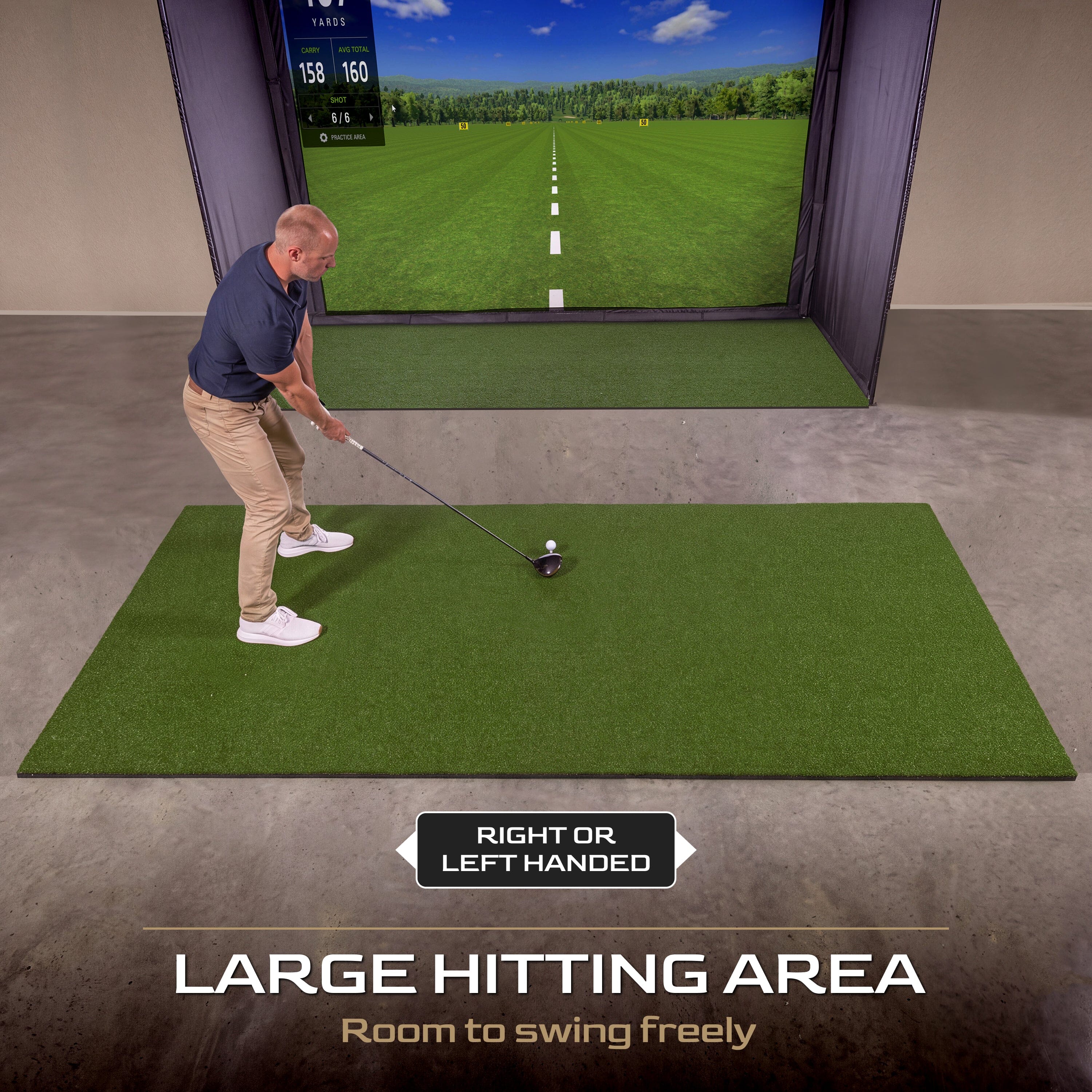 10' x 5' Pro Sim Golf Hitting Mat, 15 mm Foam GoSports Golf 