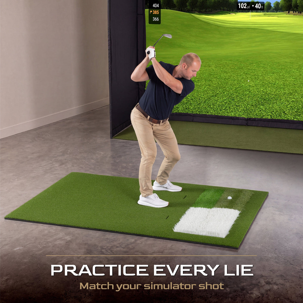 7' x 5' Pro Sim Multi-Lie Golf Hitting Mat, 15 mm GoSports Golf 