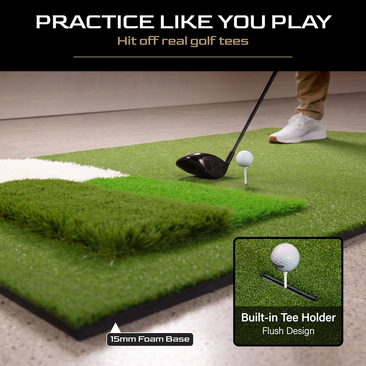 7' x 5' Pro Sim Multi-Lie Golf Hitting Mat, 15 mm GoSports Golf 
