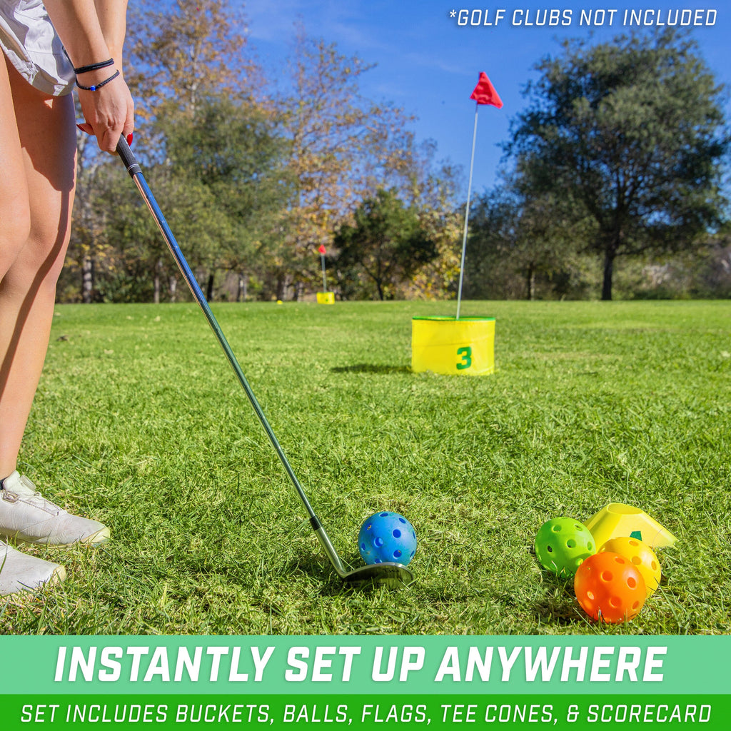 GoSports Yard Links Golf Game with 3 Buckets, Tee Markers and 4 Balls GoSports 