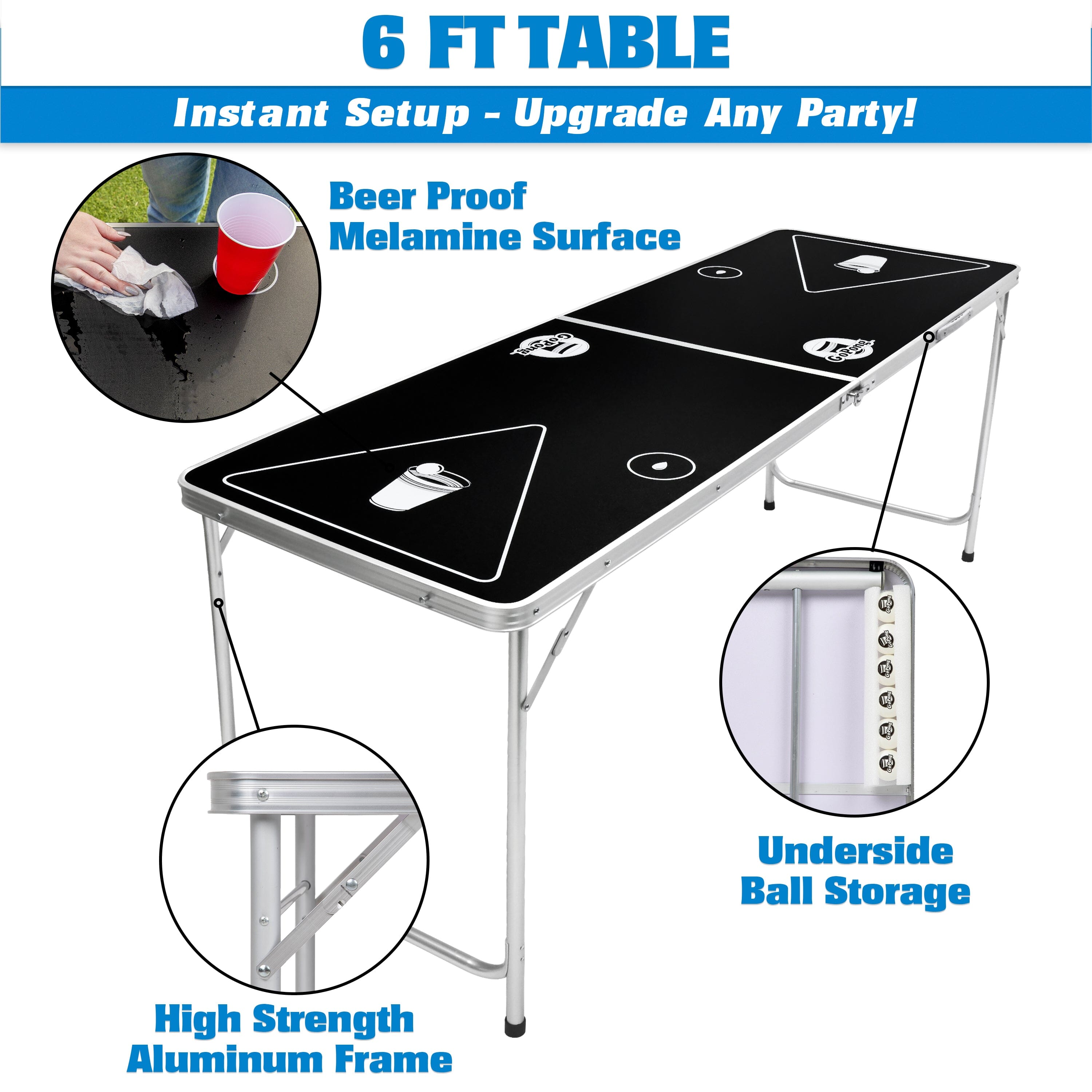 portable table with adjustable legs