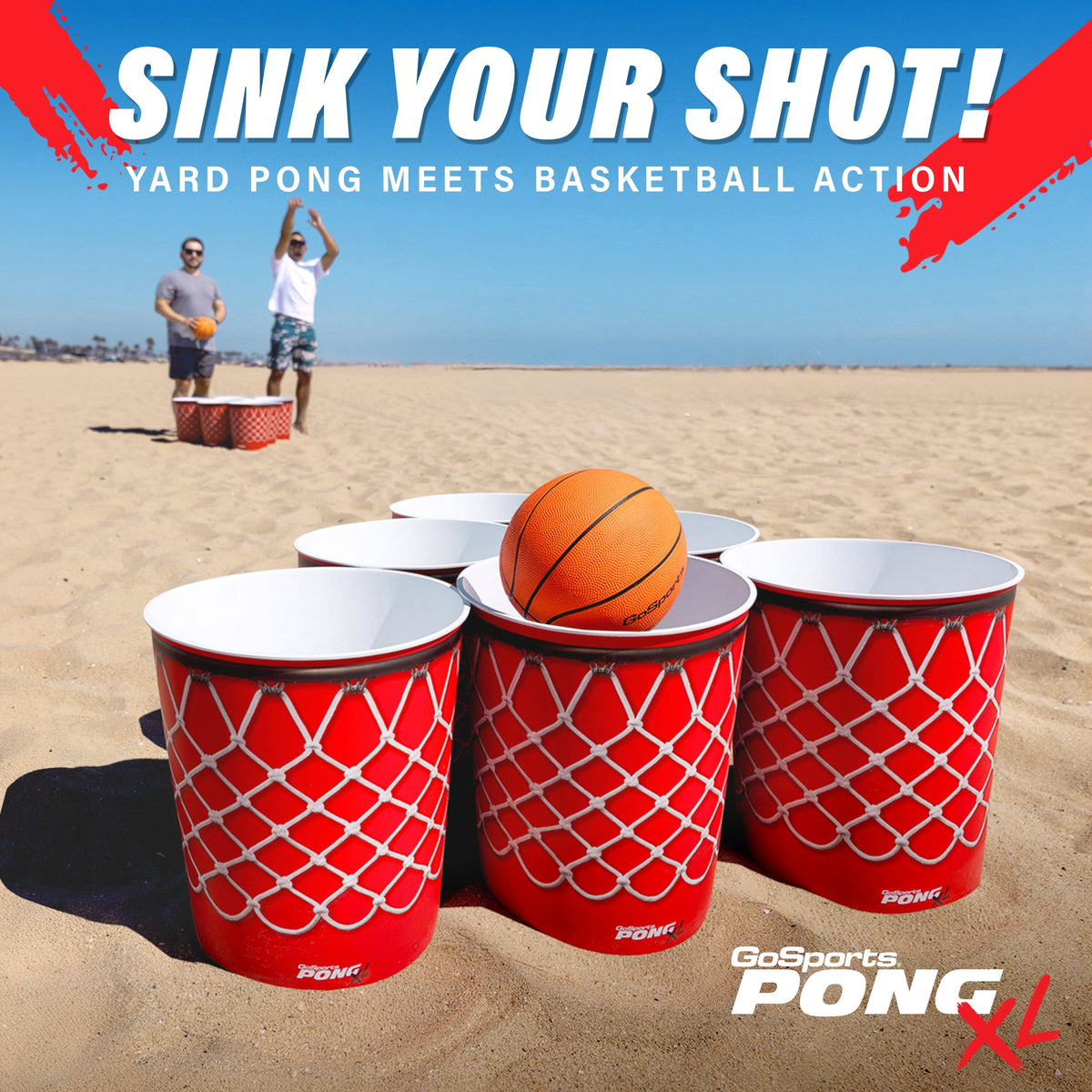 Pong XL Giant Yard Pong Basketball Game Set GoSports Outdoor Games 