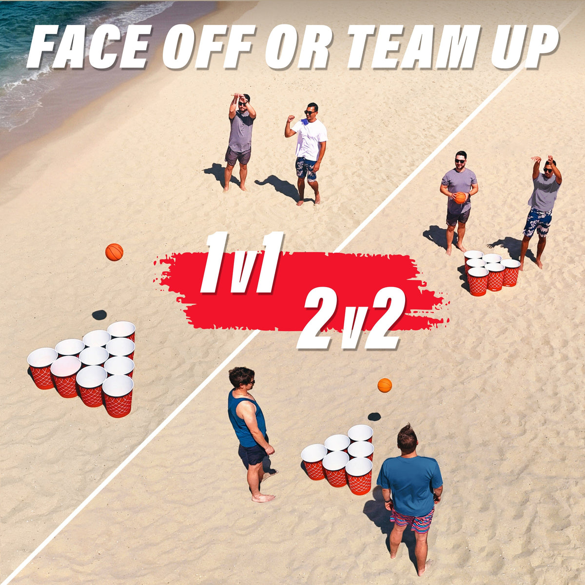 Pong XL Giant Yard Pong Basketball Game Set GoSports Outdoor Games 