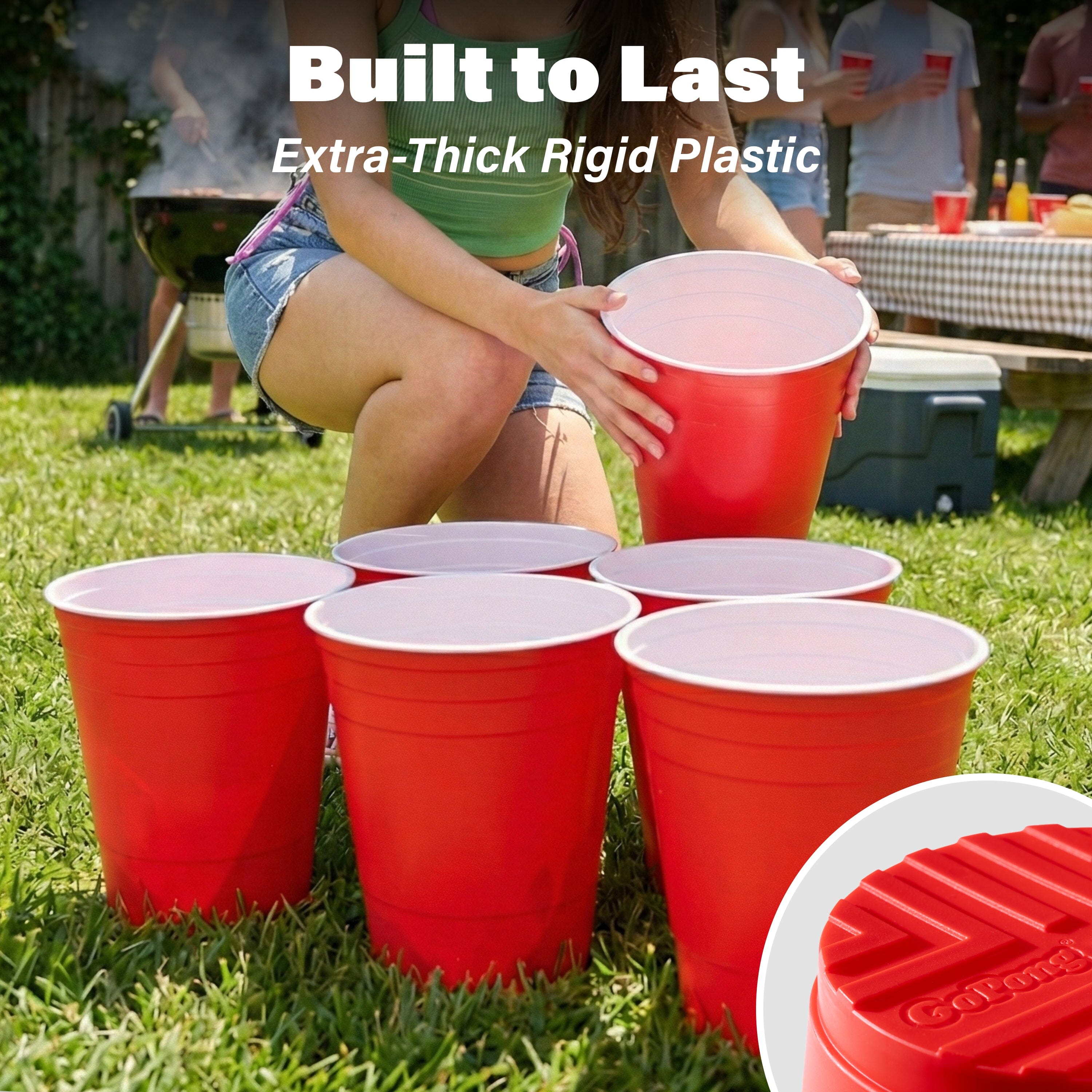 GoPong Giant Yard Pong Outdoor Game - Jumbo Sized Beer Pong PRO Set – Fun Beach and Lawn Party Games for Adults Playgosports.com 