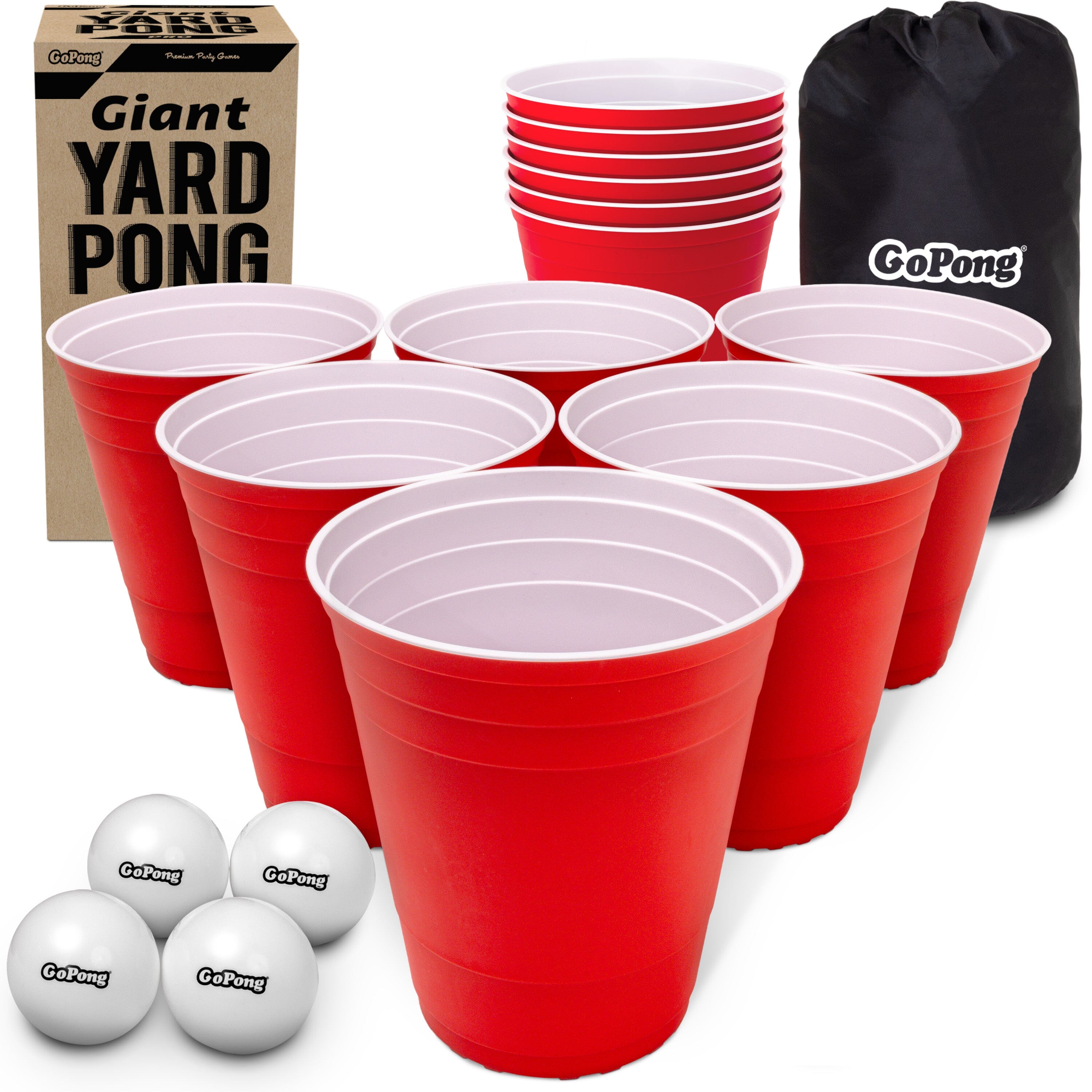 GoPong Giant Yard Pong Outdoor Game - Jumbo Sized Beer Pong PRO Set – Fun Beach and Lawn Party Games for Adults Playgosports.com 