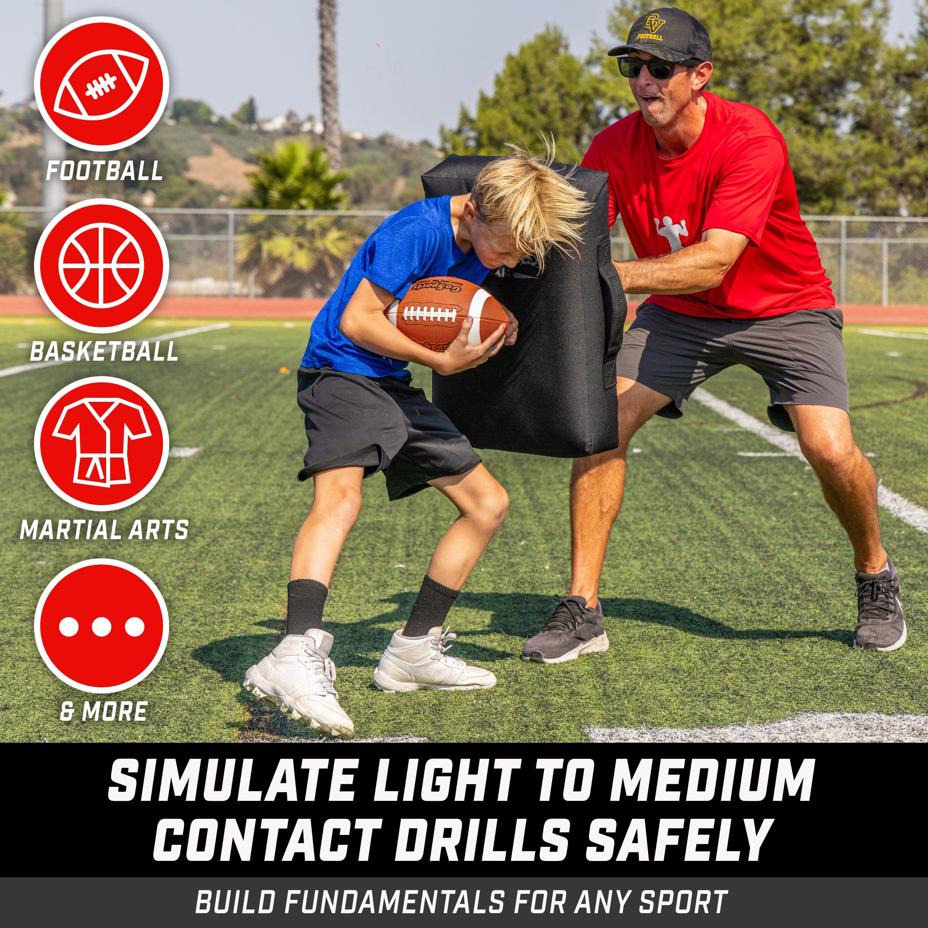 GoSports Inflatable Blocking Pad - Training Equipment for Basketball, Football, Lacrosse, Martial Arts & More - 23" x 15" Football GoSports 